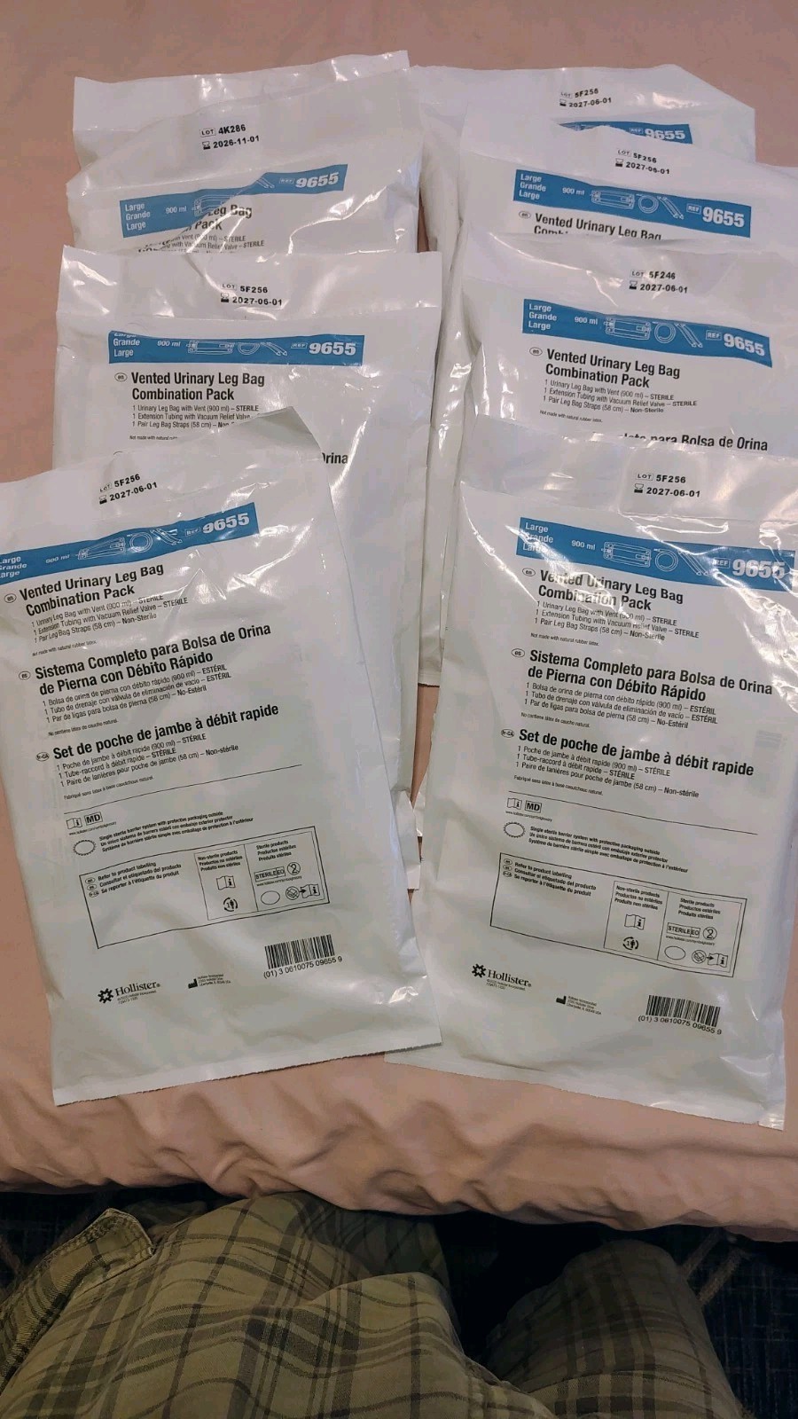 Hollister 9655 vented urinary leg bag Entire Kit ( Lot of 8)