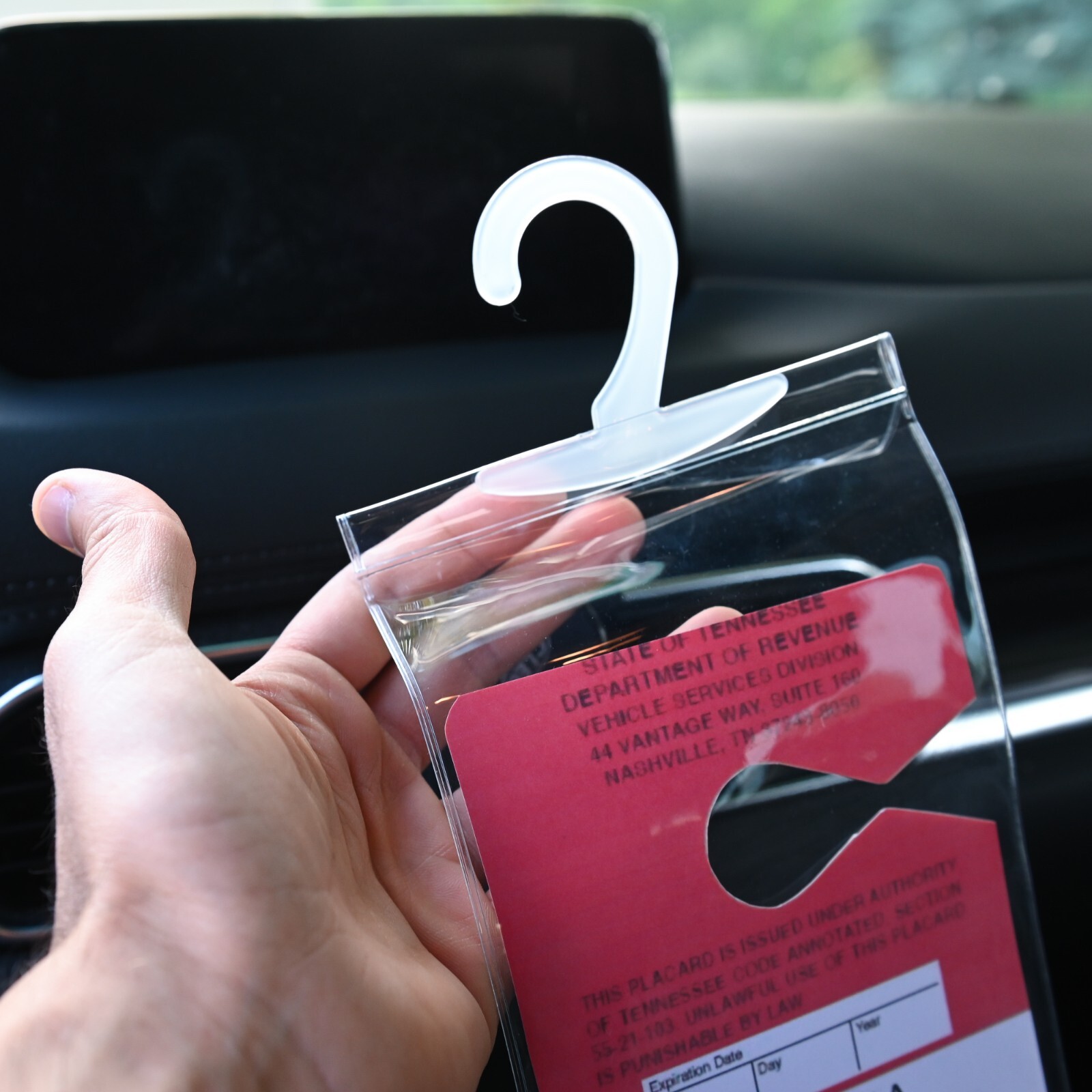 2x Handicap Parking Permit Placard Protector Cover Hanger Car Holder Hang Sleeve