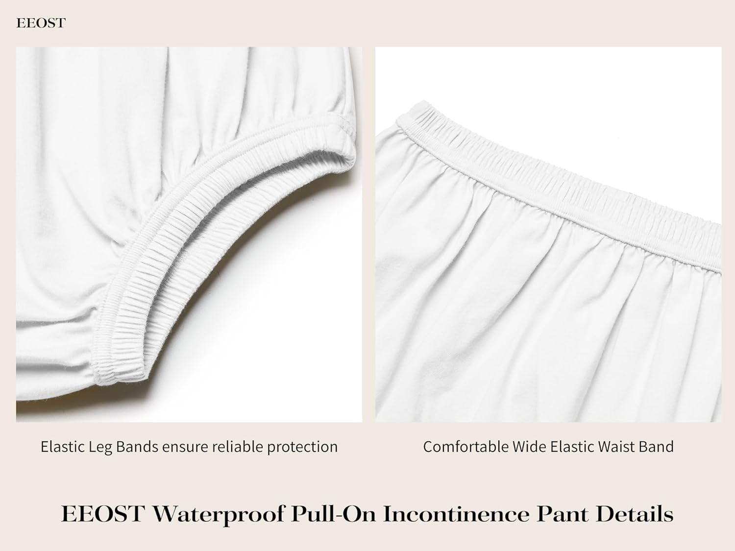 Adult Diaper Cover for Incontinence Noiseless Leak-Protection Underwear Plastic