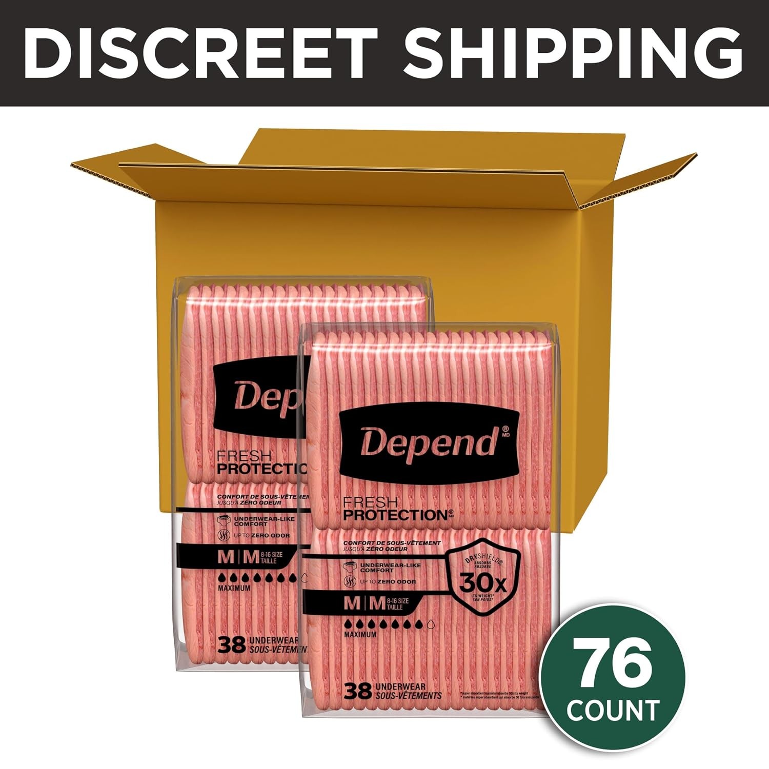 Adult Diapers for Women Depend Incontinence Underwear Size Medium 76 Count