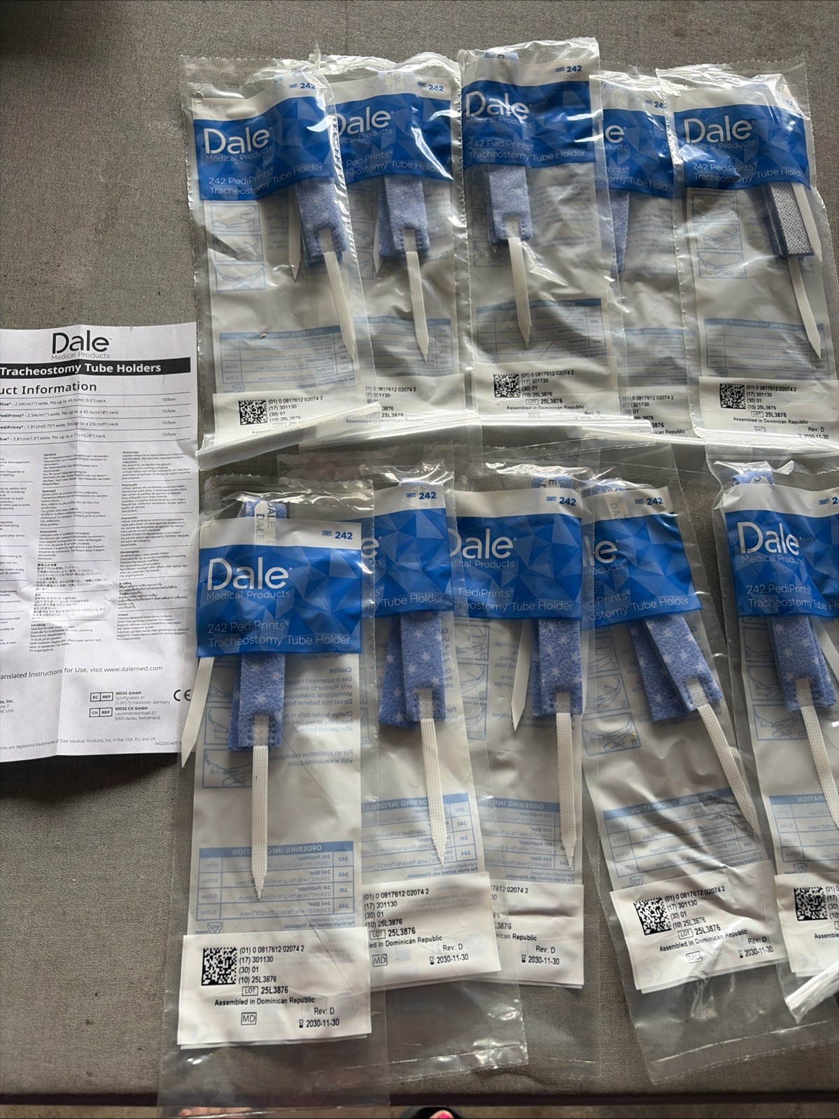 Dale 242 PediPrints Trach Tube Holder – Fits up to 23cm / 9″ Neck – BOX of 10