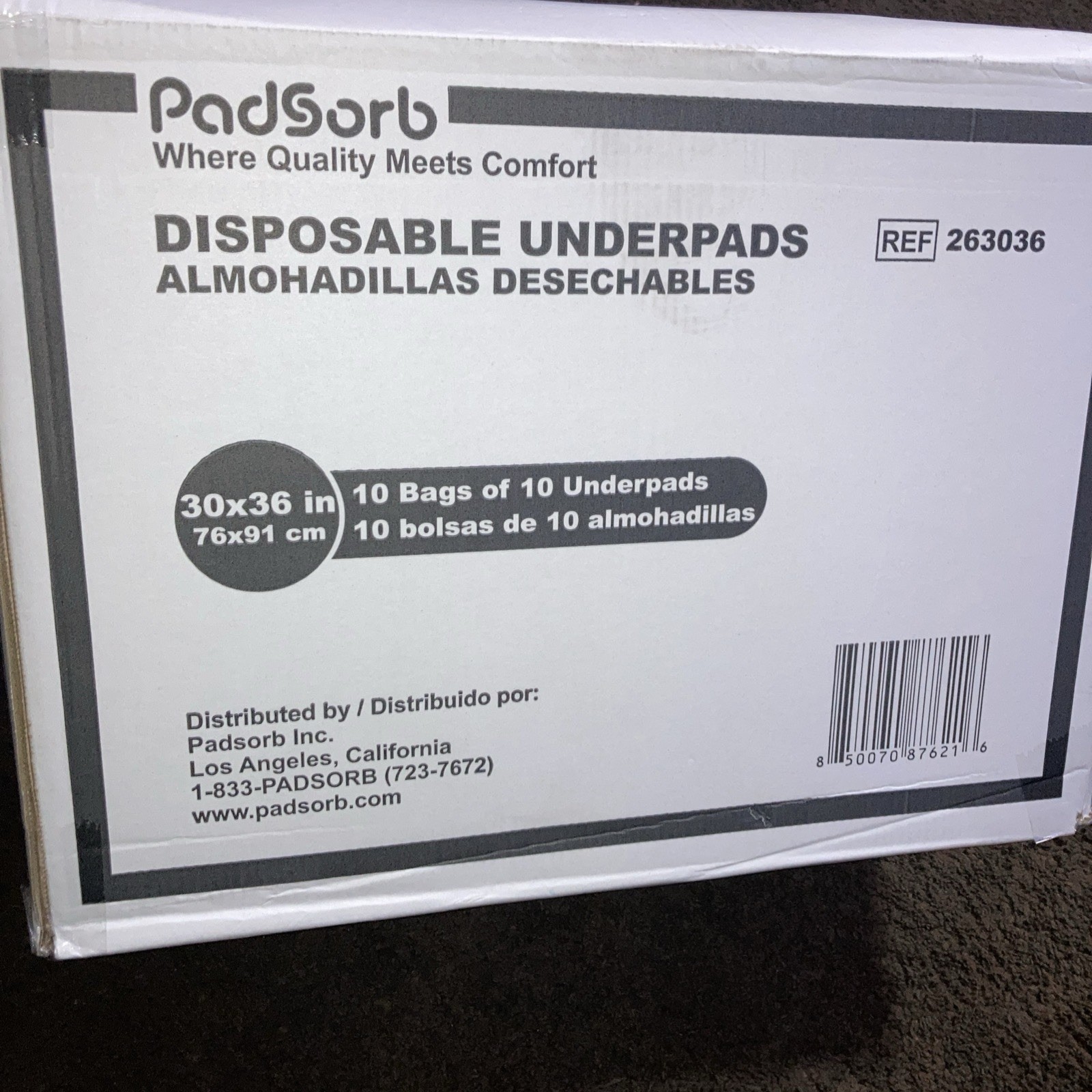 Padsorb Disposable Underpads 30X36 in 10 Bags Of 10 Underpads Total 💯