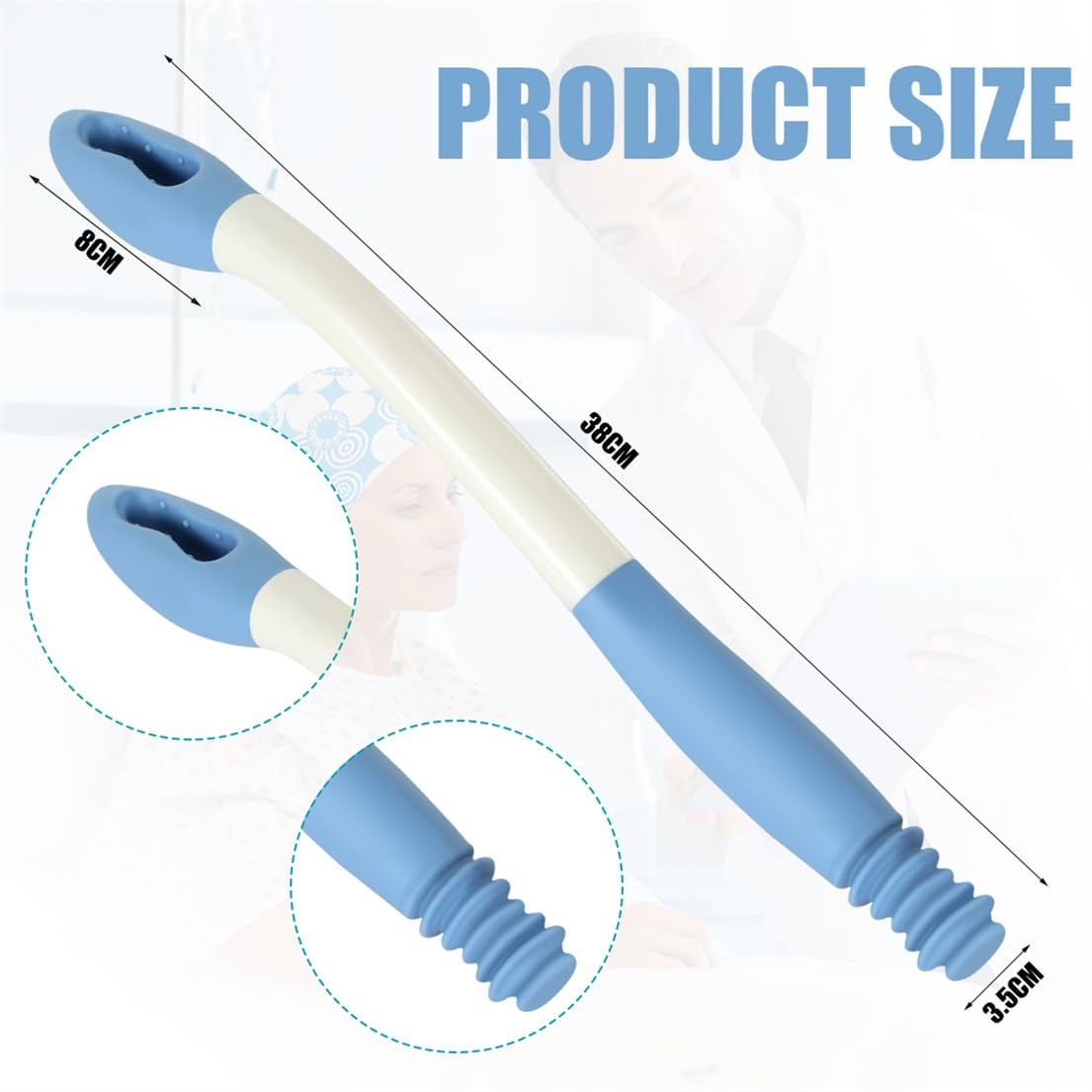 Toilet Aids for Wiping, Long Reach Butt Wiper Helper Wand 15″ 38CM, Blue