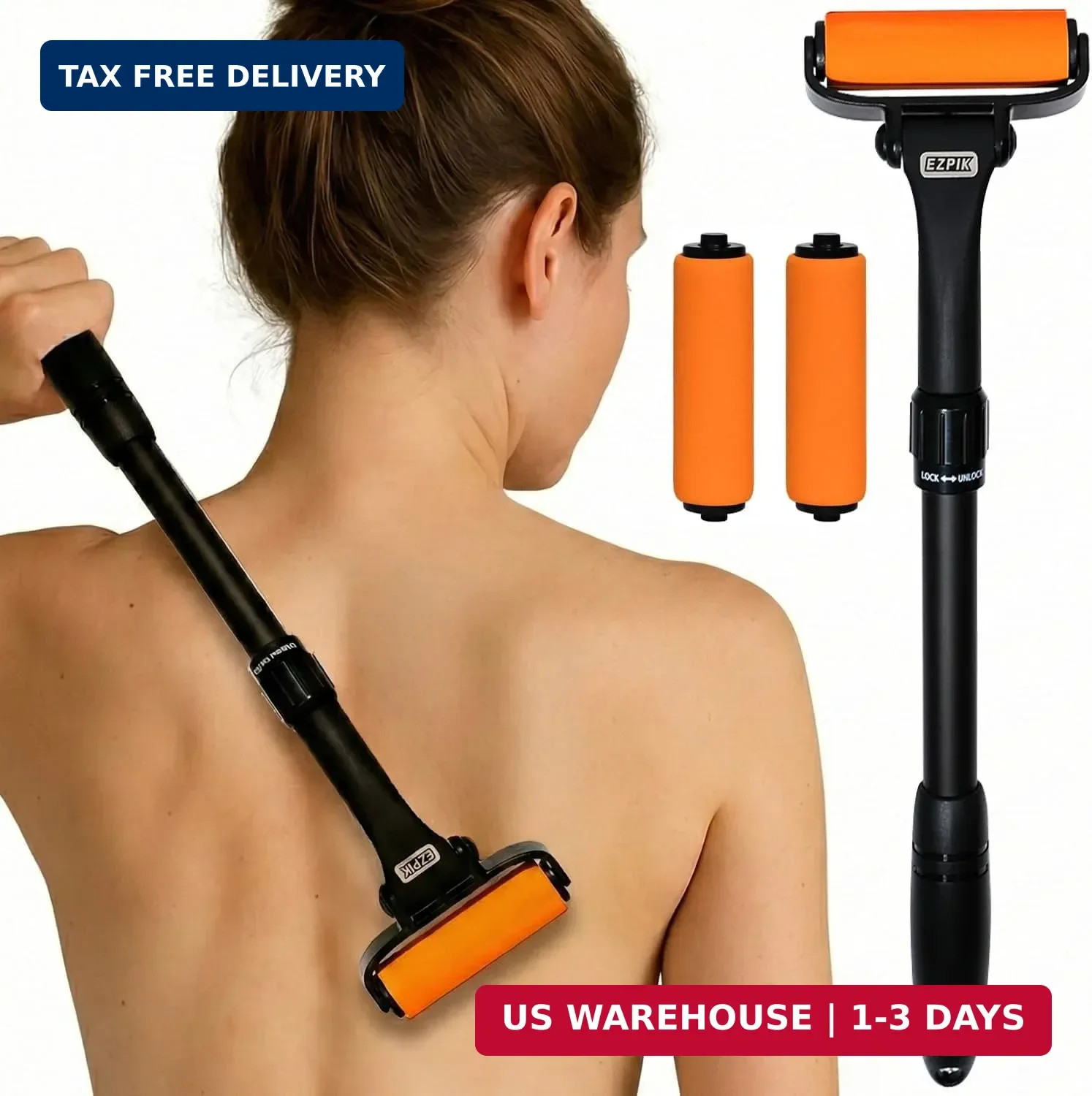 EZPIK Lotion Applicator for Back, Extendable up to 23″ – Curved Design Back Loti