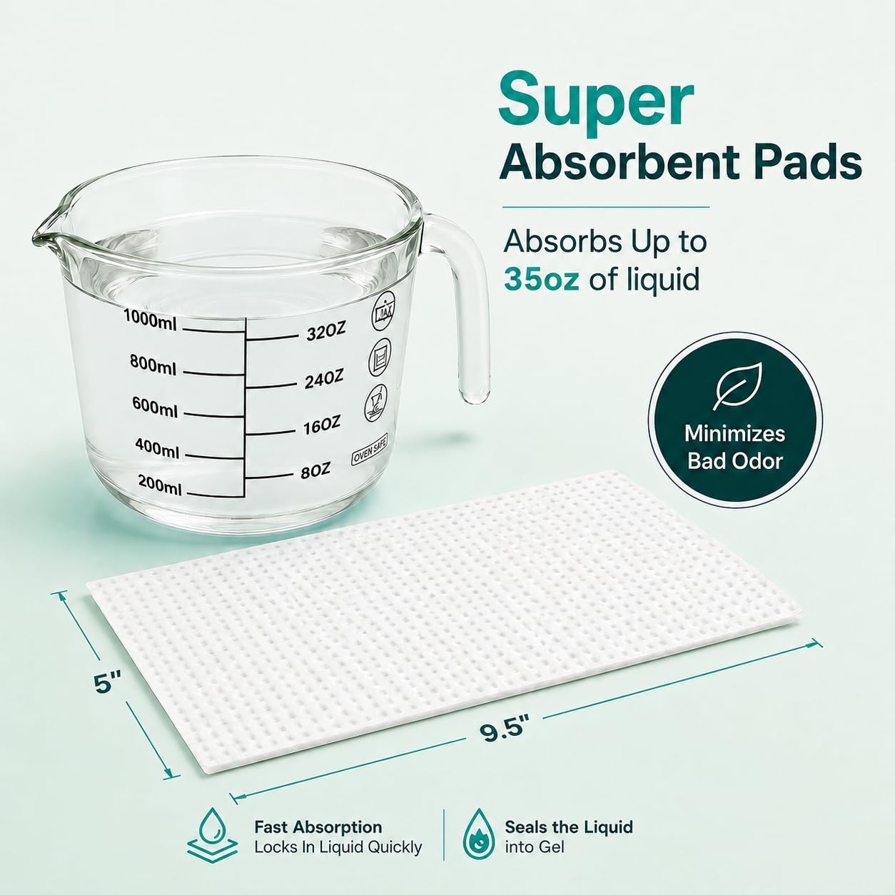 100 PCS Vanilla Scented Extra Thick Commode Liners + Absorbent Pads Bags