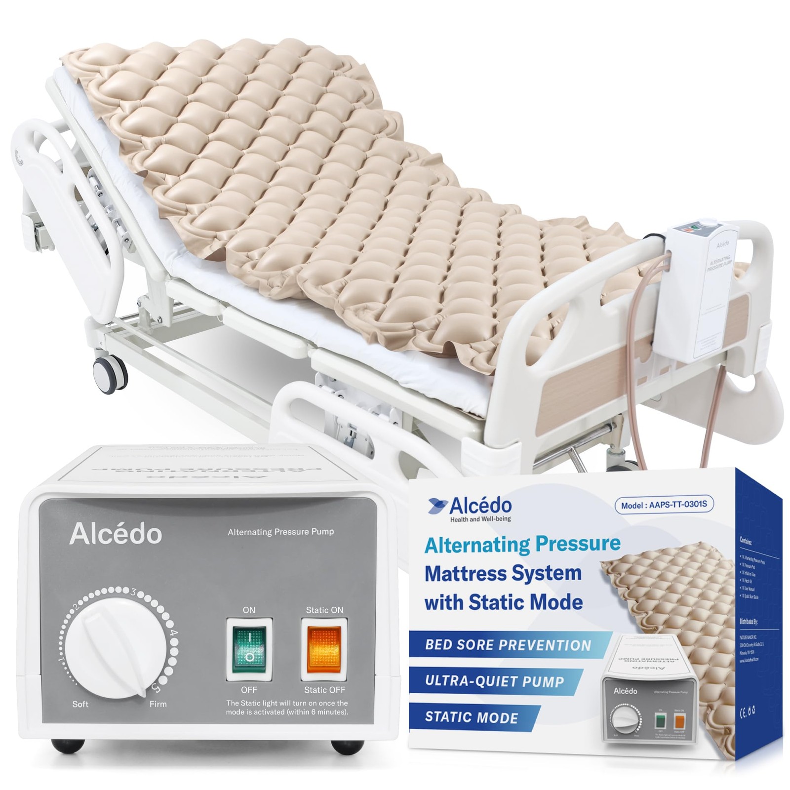 Alcedo Alternating Air Pressure Mattress Pad Static Mode For Bed Sore And Ulcer