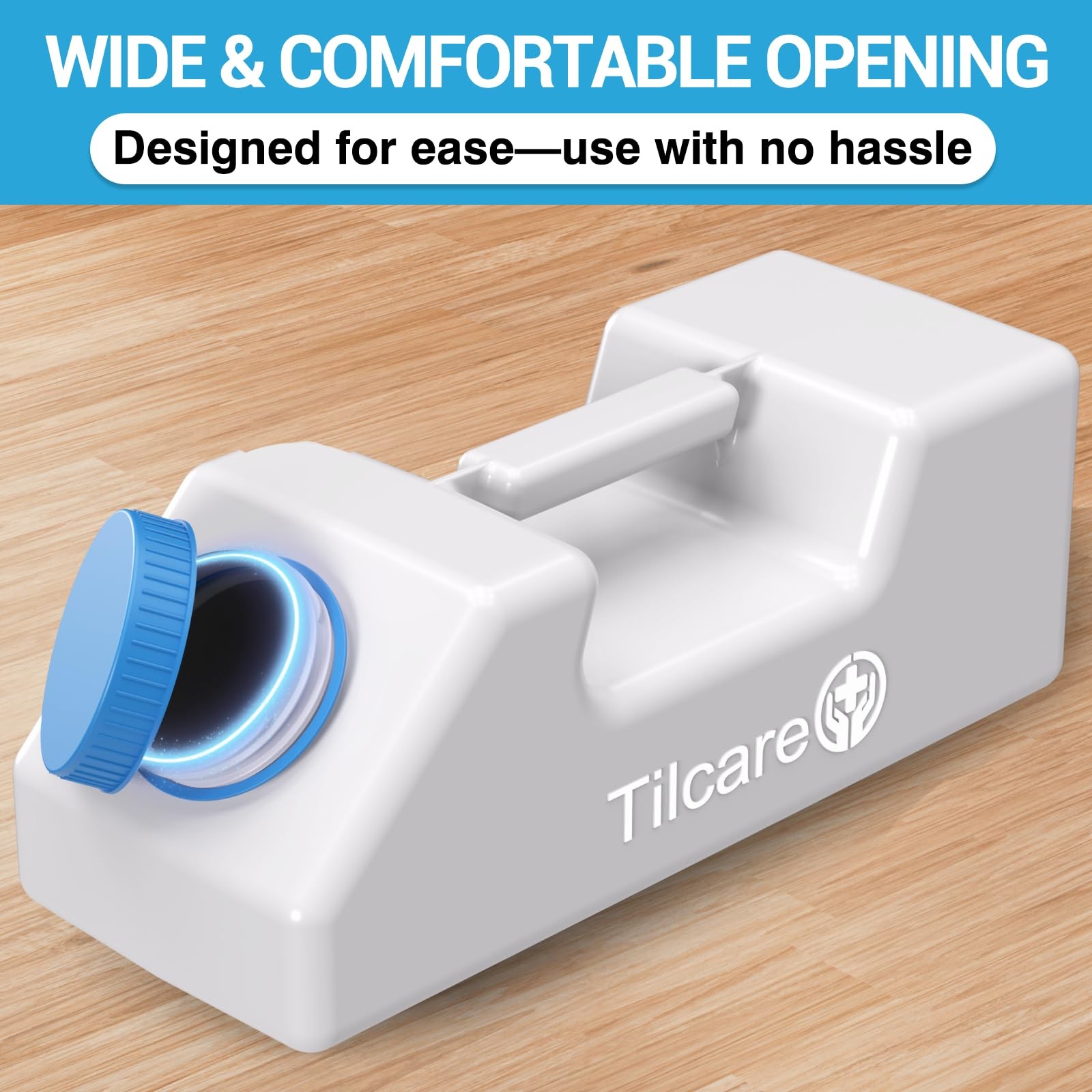 Tilcare Portable Urinals for Men Spill Proof Nighttime Glow in 1 Pack, White
