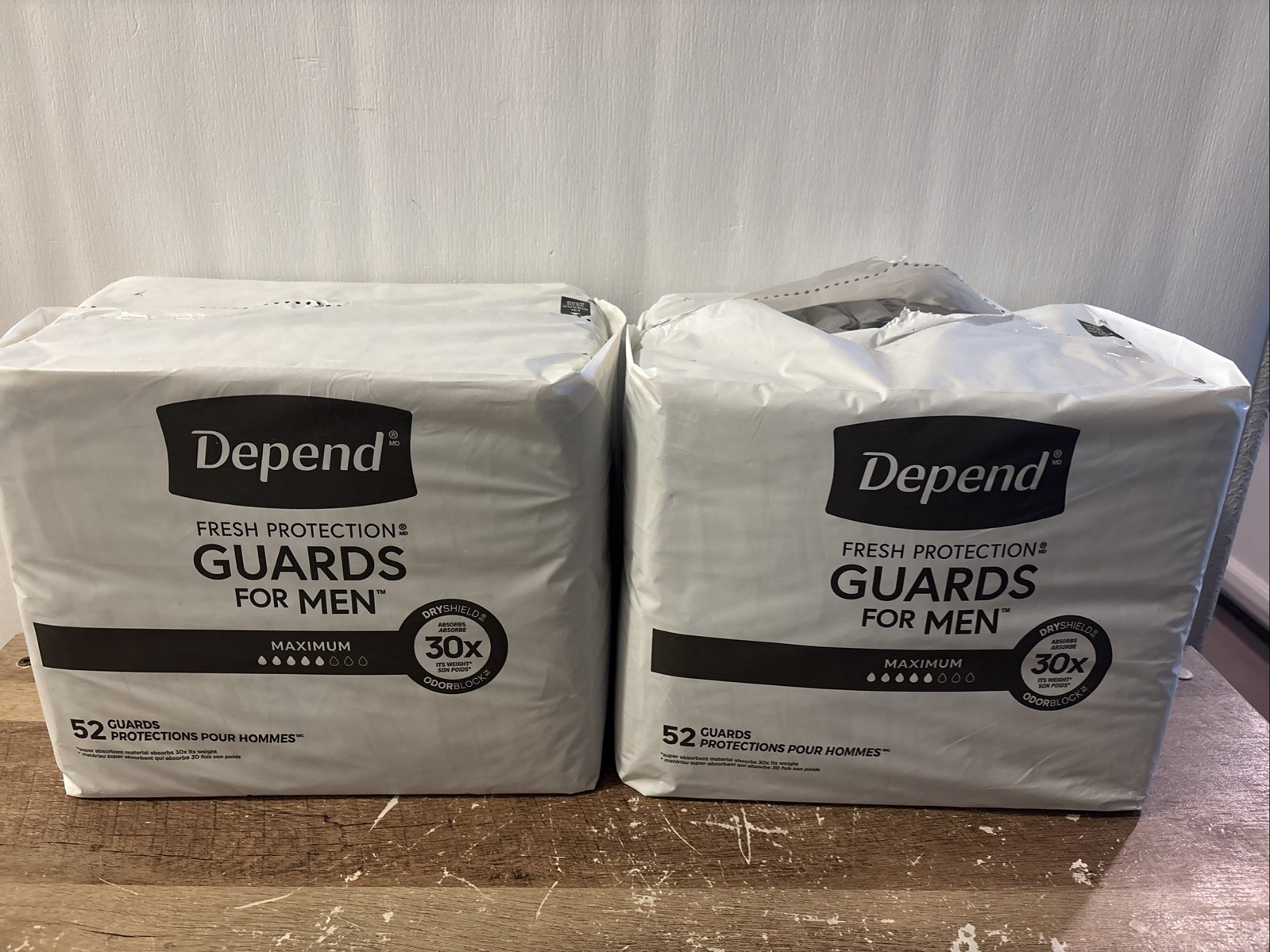 2 Pack Depend Fresh Protection Guards for Men Maximum Absorbency – 104 Total