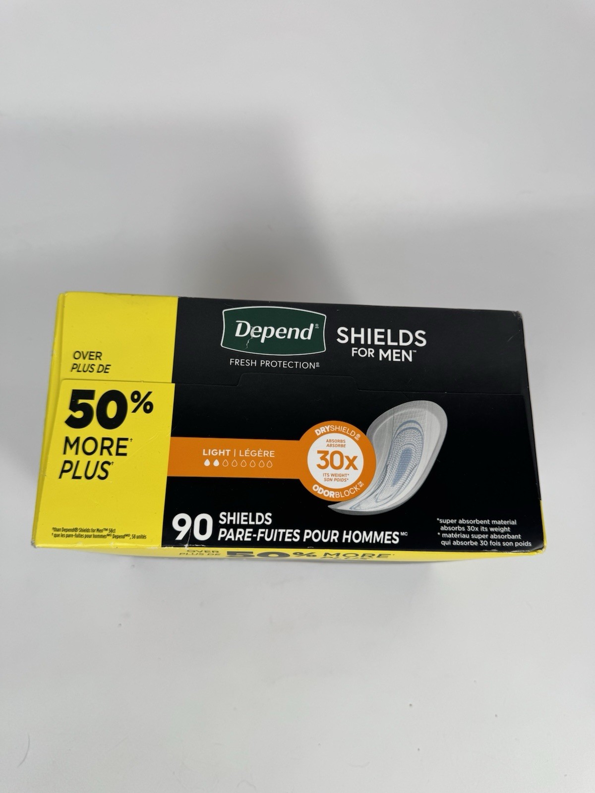 Depend Shields For Men Light Incontinence Pads 90 Count Fresh Protection