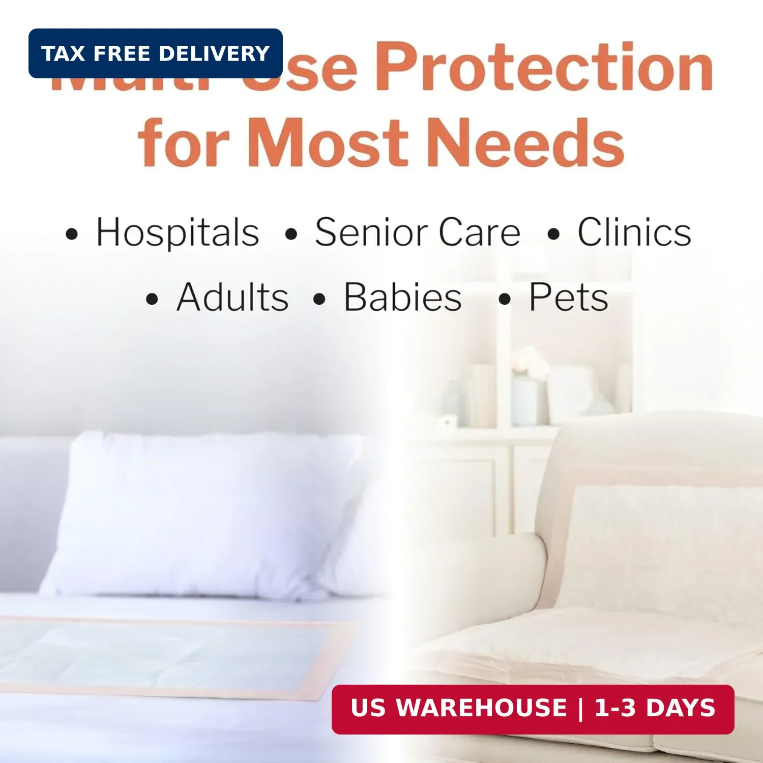 McKesson Underpads Disposable Bed Pads 30″ x 36″ [100 Count], Heavy Absorbency,