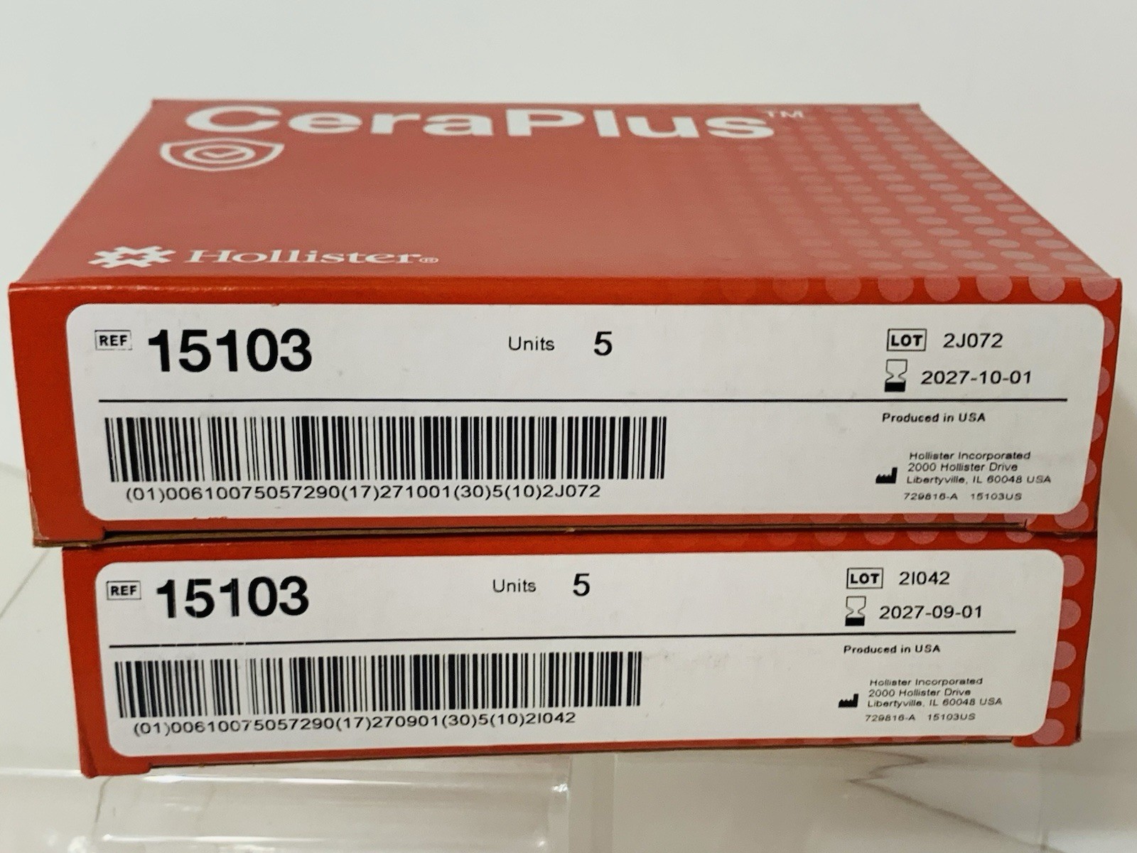 2 BOXES Hollister CeraPlus 15103 New Image 2-Pc Ostomy Skin Barrier 2-1/4″