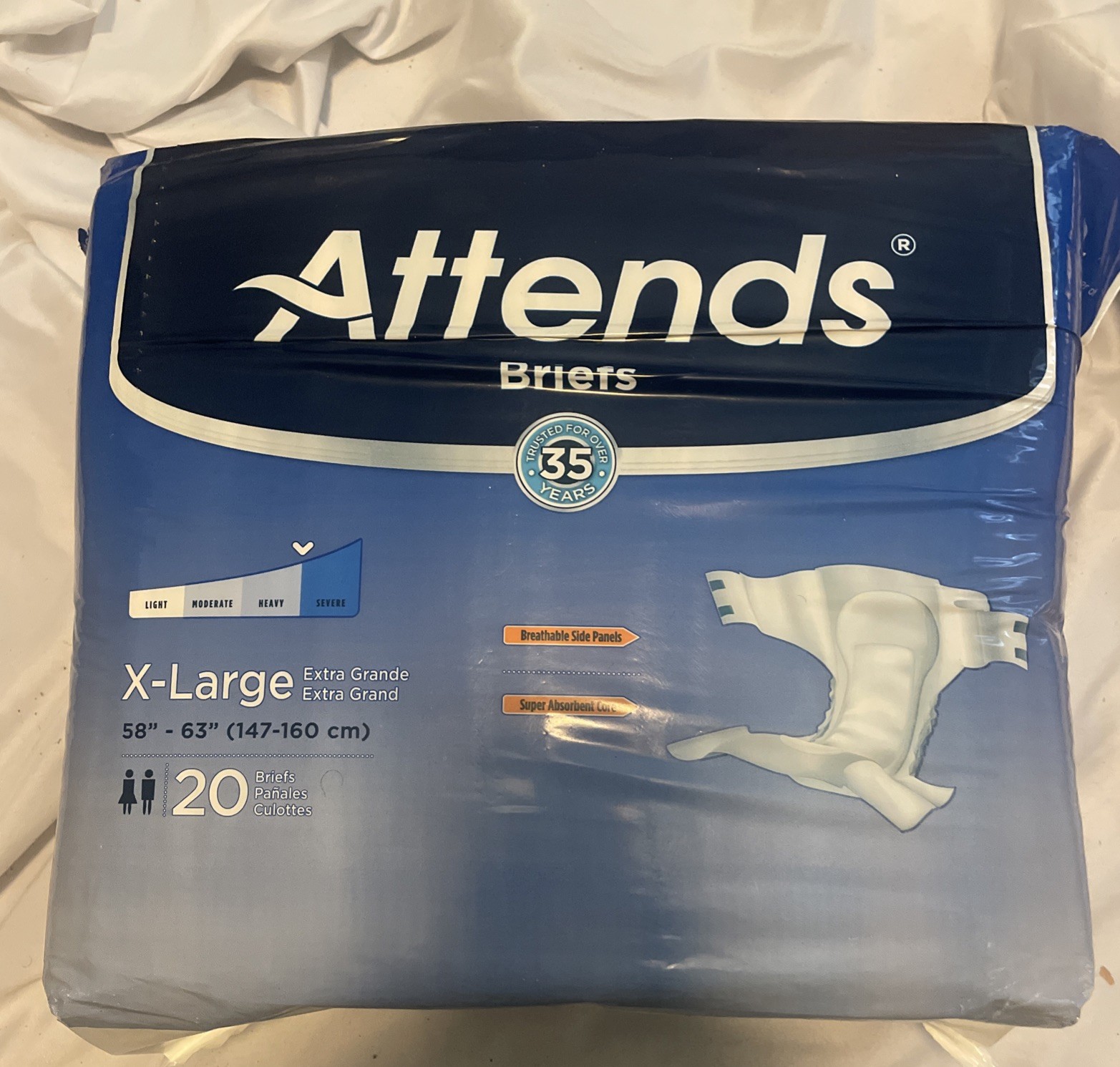 Attends Briefs Adult Brief Diapers X Large Size 240 Pack 58” To 63”