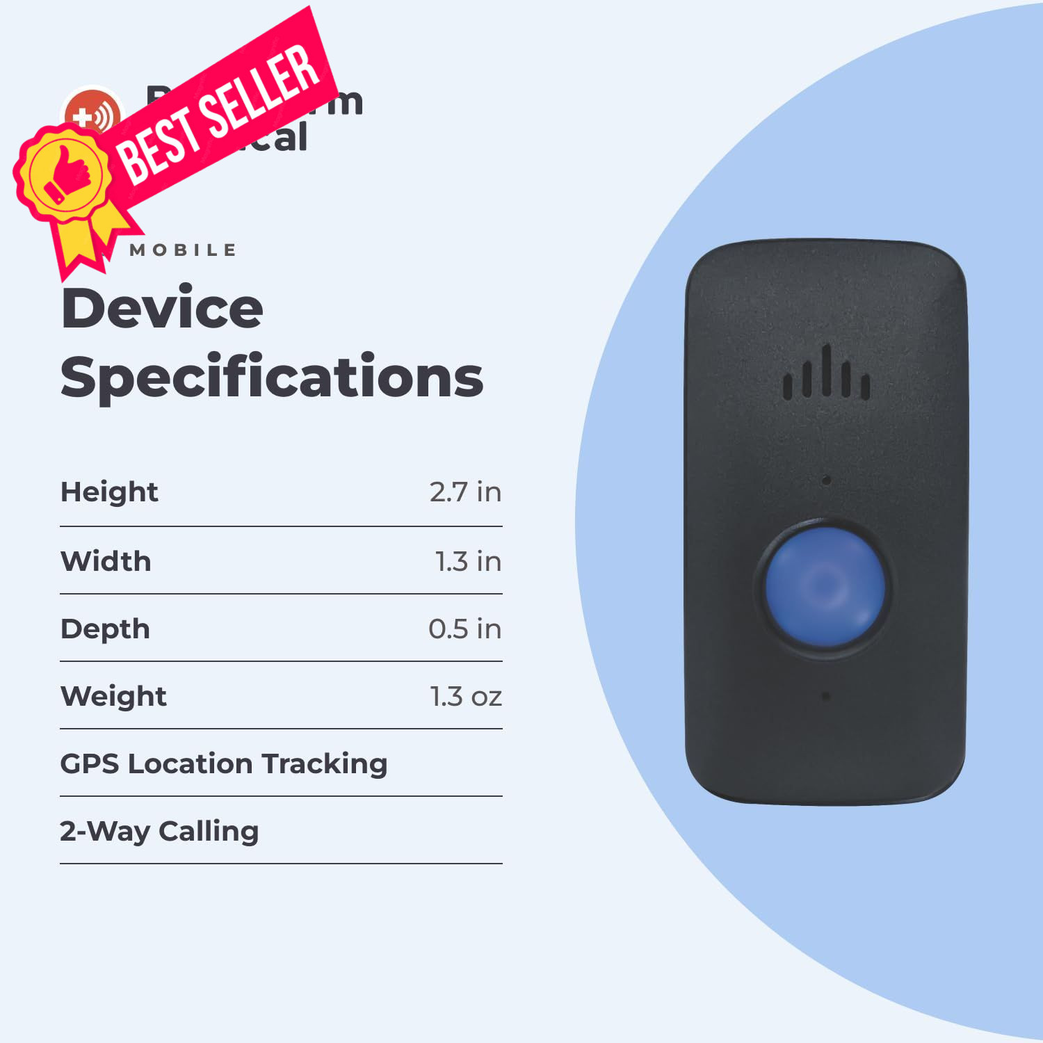 Bay Alarm Medical SOS Mobile GPS – 24/7 Alert with Optional Black