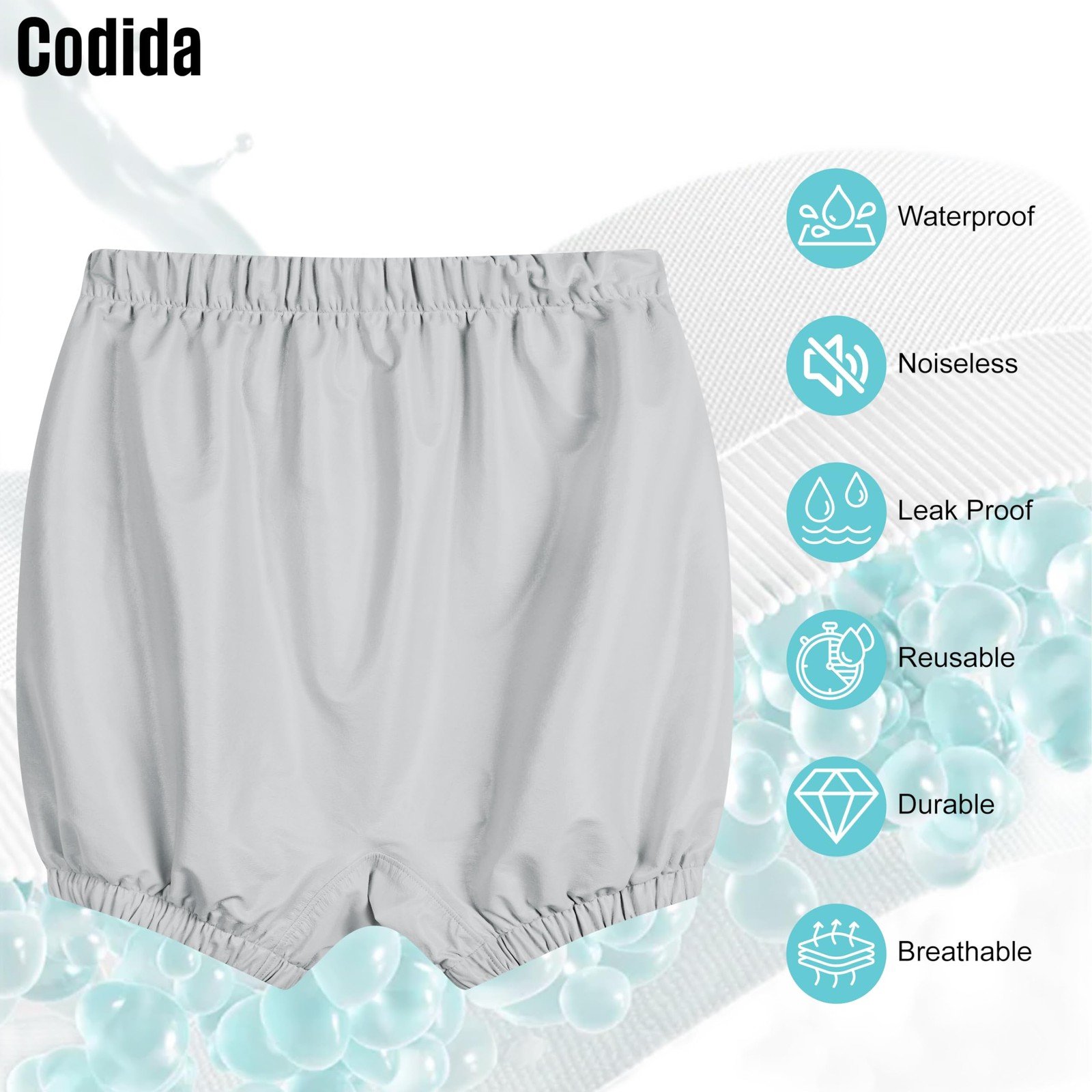 Codida Adult Leakproof Plastic Pants Diaper Cover, Washable Incontinence Unde…