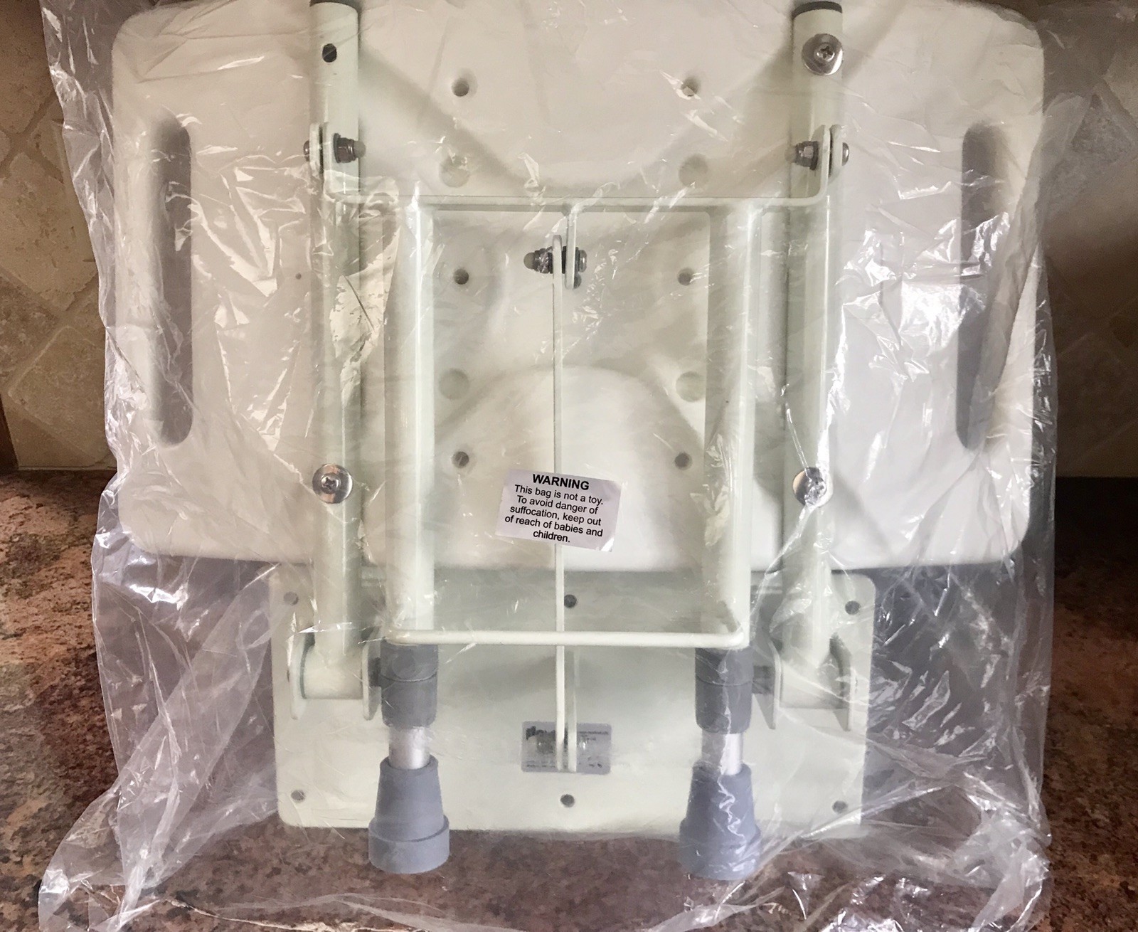 Patterson Medical 538D Wall Mount Lift-Up Shower Seat White W/ Handles – NEW