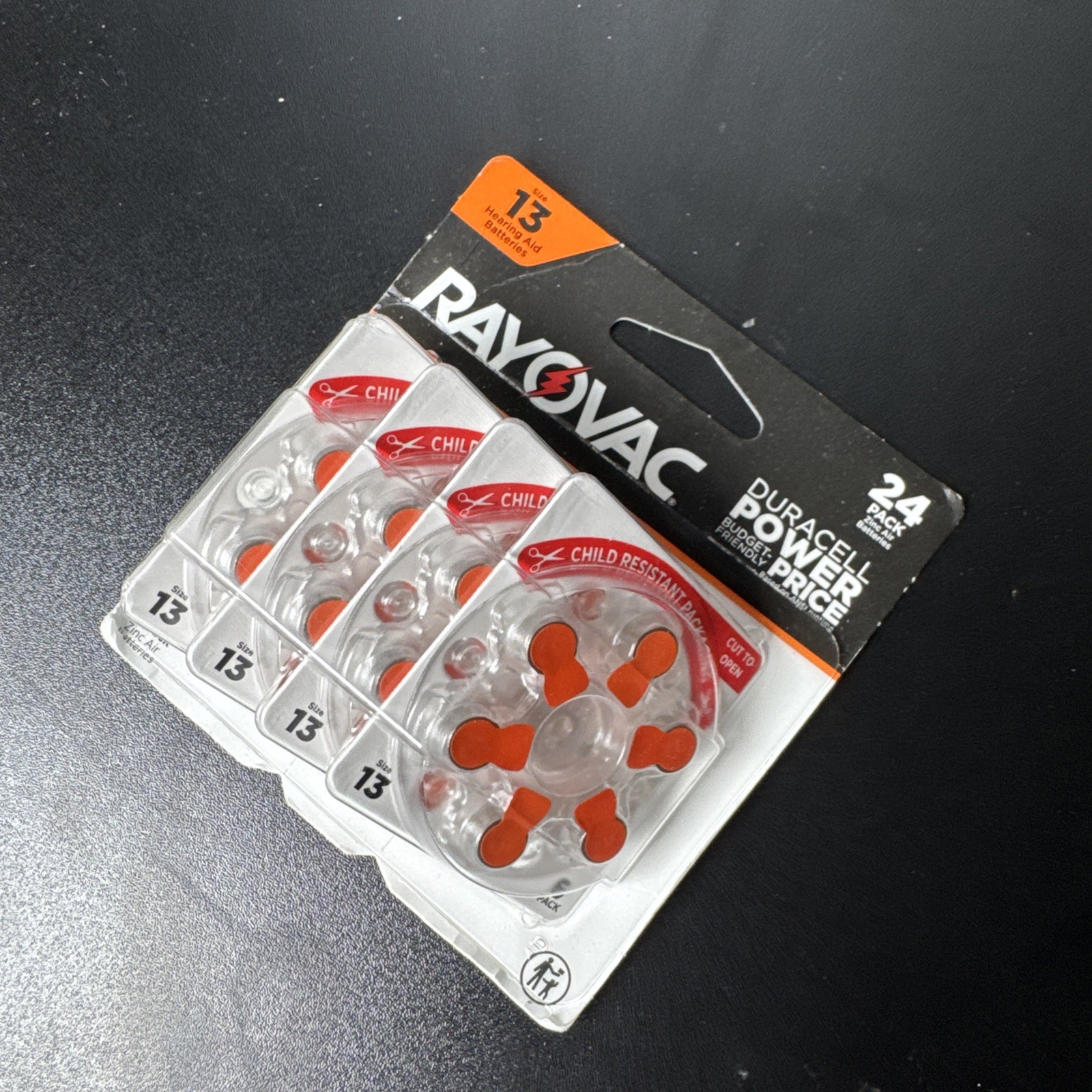 Sealed Rayovac Hearing Aid Batteries-24 Pack Size 13-Expiration Datre March 2028