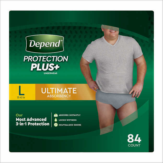 Depend Protection Plus Ultimate Underwear for Men L 88 Count