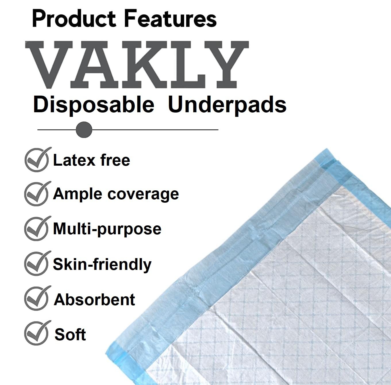 Skin-Friendly Disposable Underpads 17”x24” for Effective Protection (25 ct)