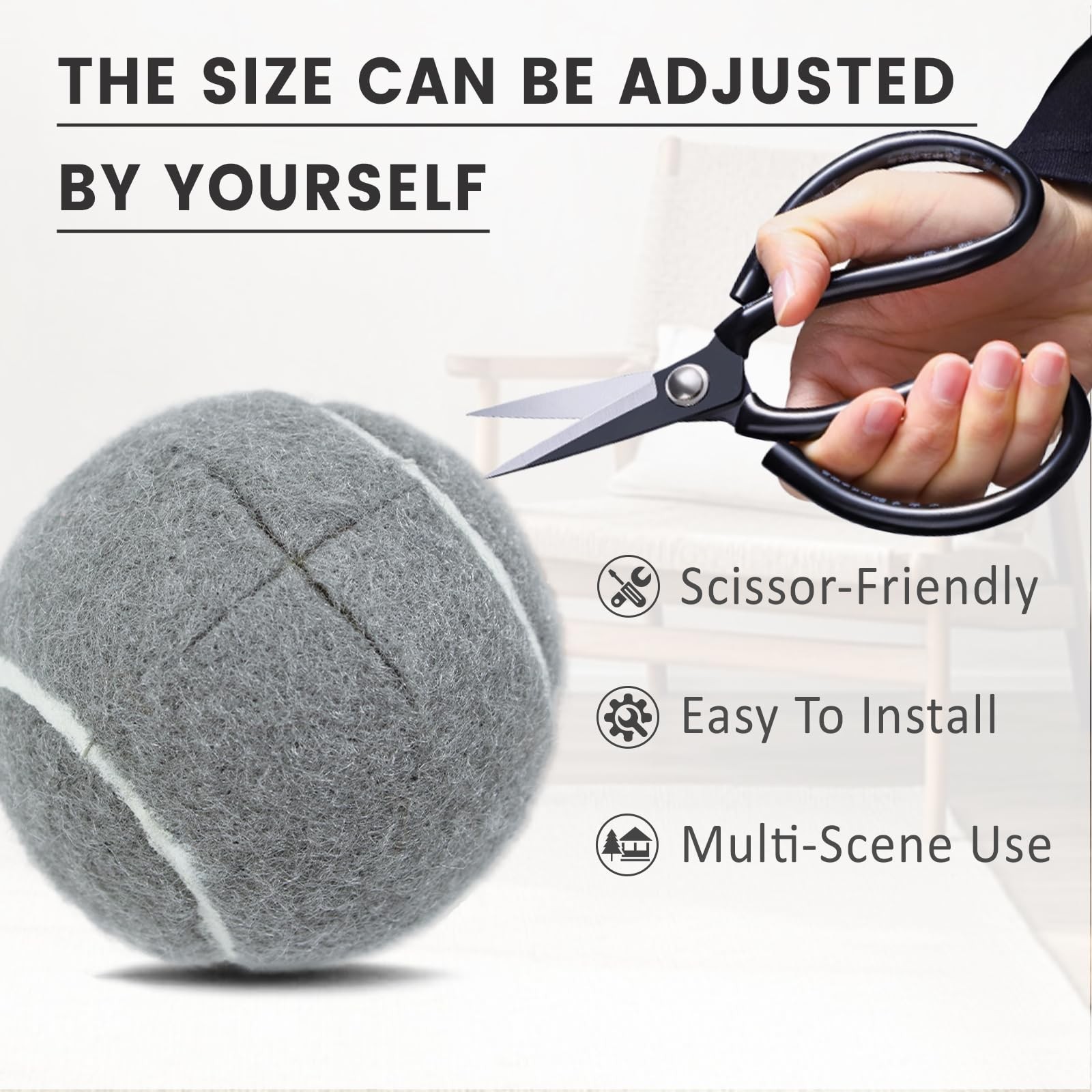 Tennis Balls For Walkers Pre Cut 4pcs Walker Precut Gray