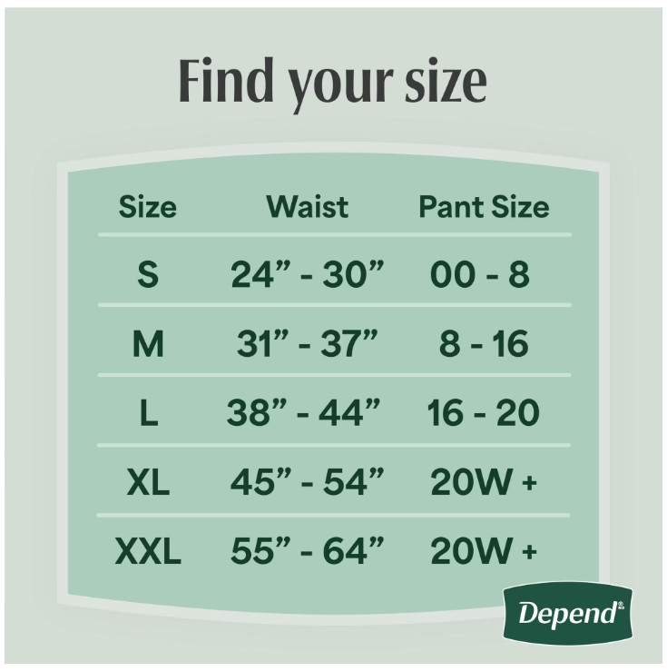 Depend Fresh Protection Incontinence Underwear for Women, Adult, XL, 68 Count