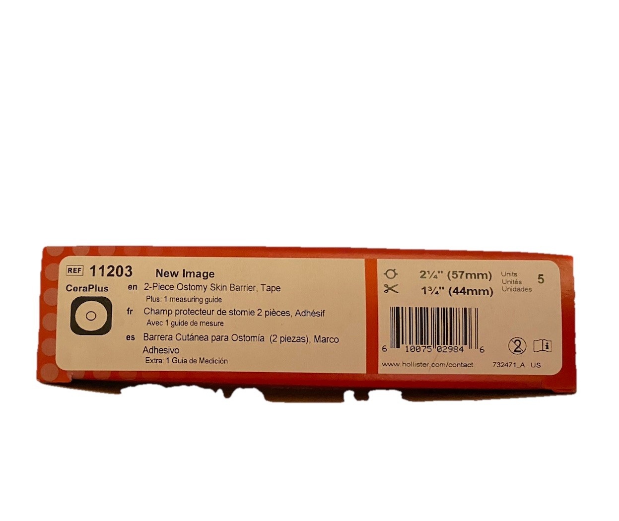 Hollister Ceraplus New Image 11203 ostomy skin Barrier Exp 10/01/2030