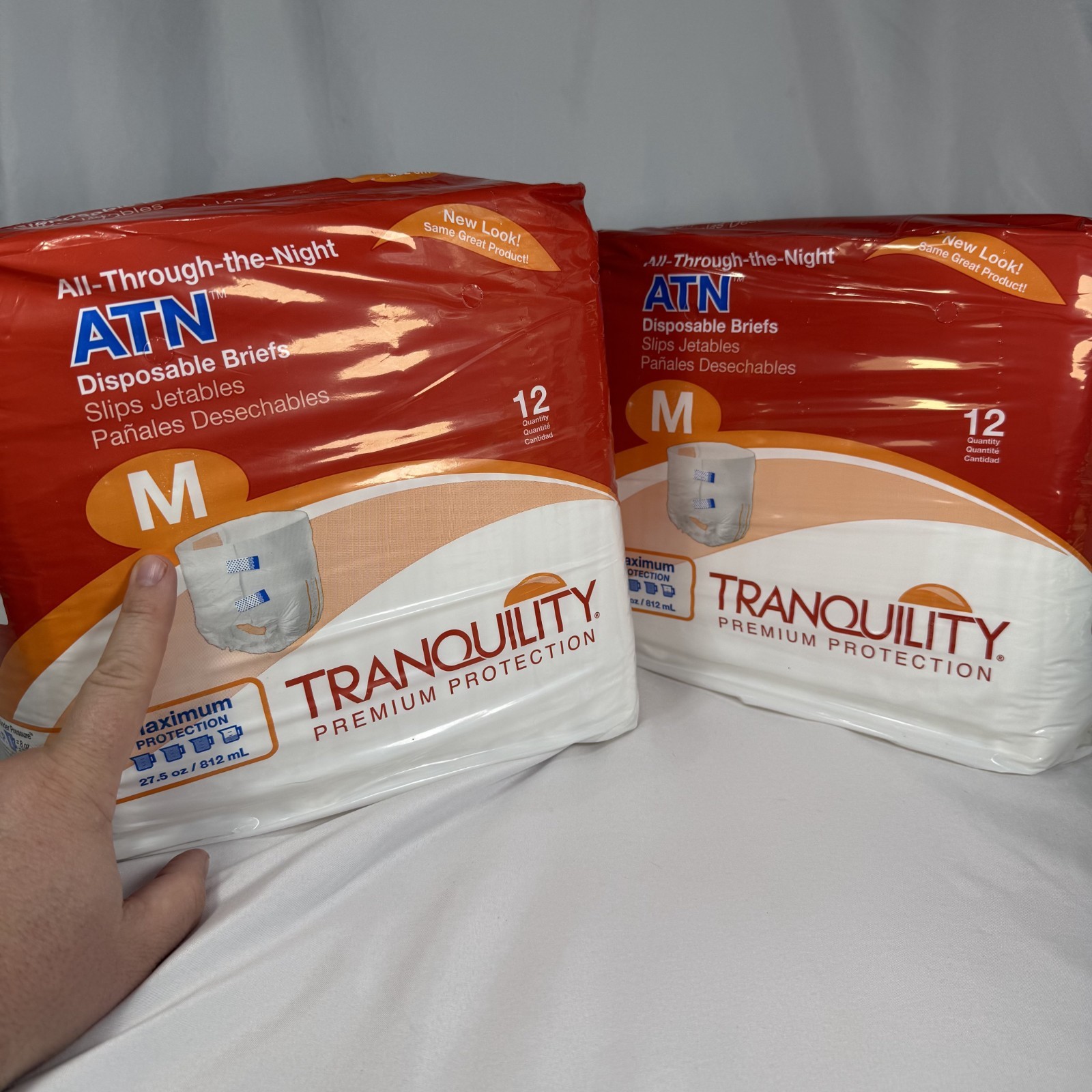 (24) Tranquility ATN All-Through-the-Night Brief MEDIUM 32-44 / 2 Packs of 12=24