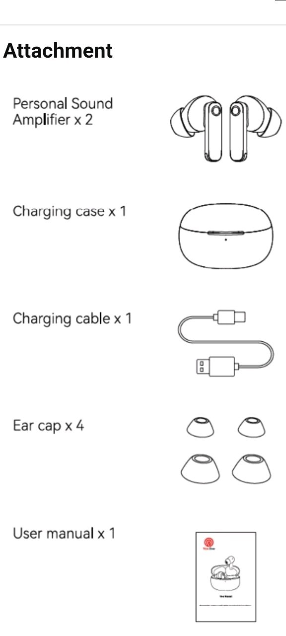 Viva Hear MG02 Wireless Bluetooth Personal Sound Amplifier Earbuds. Sealed