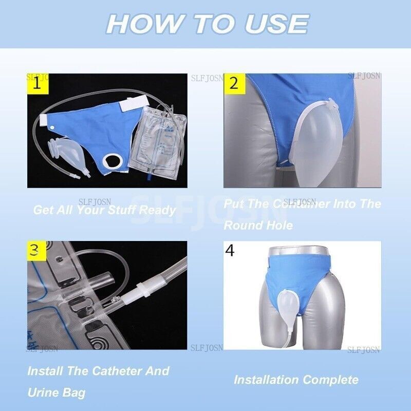 Male Female Reusable Urine Bag Urinal Pee Holder Collector Urinary Incontinence