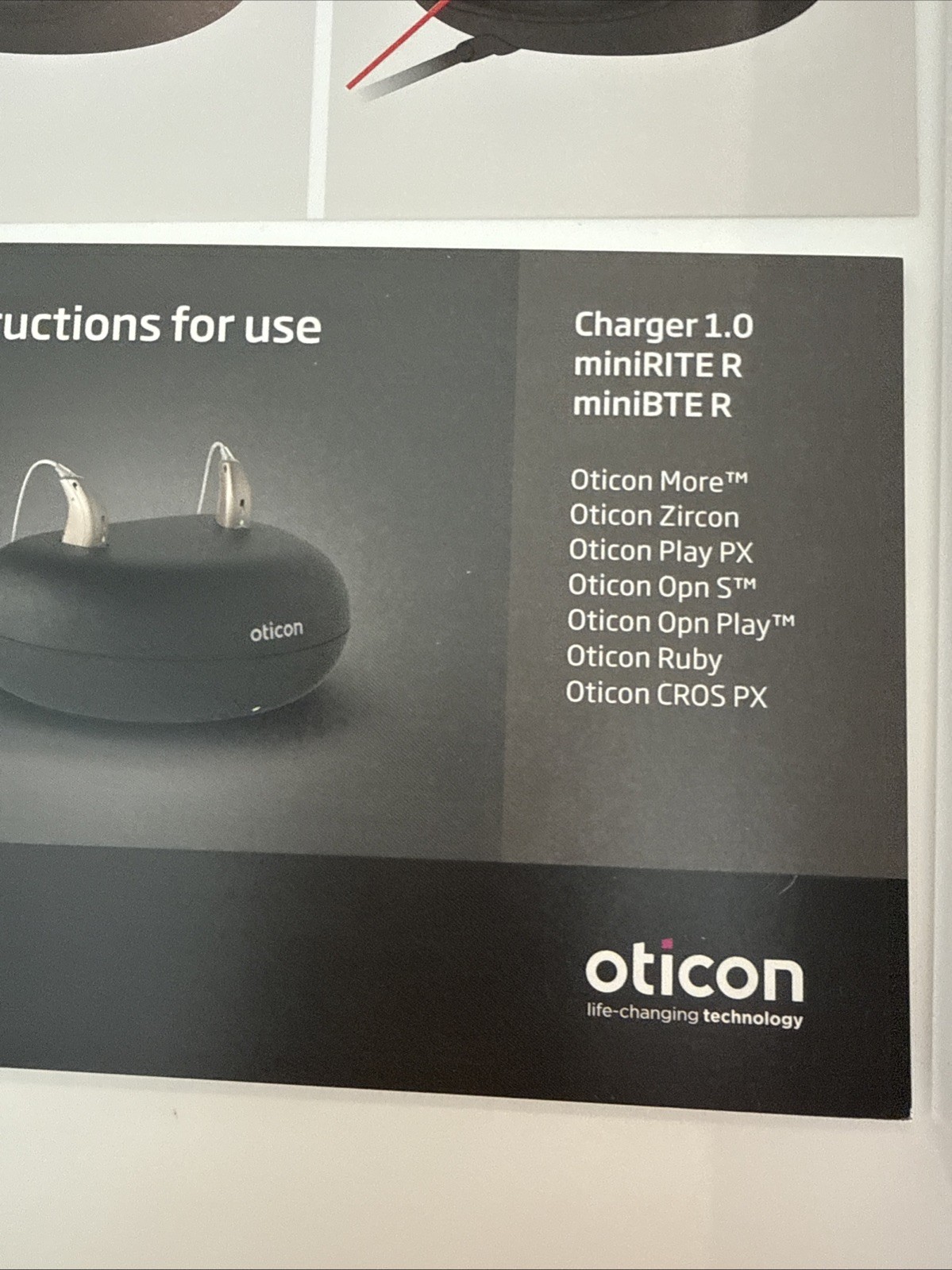 Oticon Desktop Charger With Power Cable, Wall Adapter, Manual. Lightly Used.