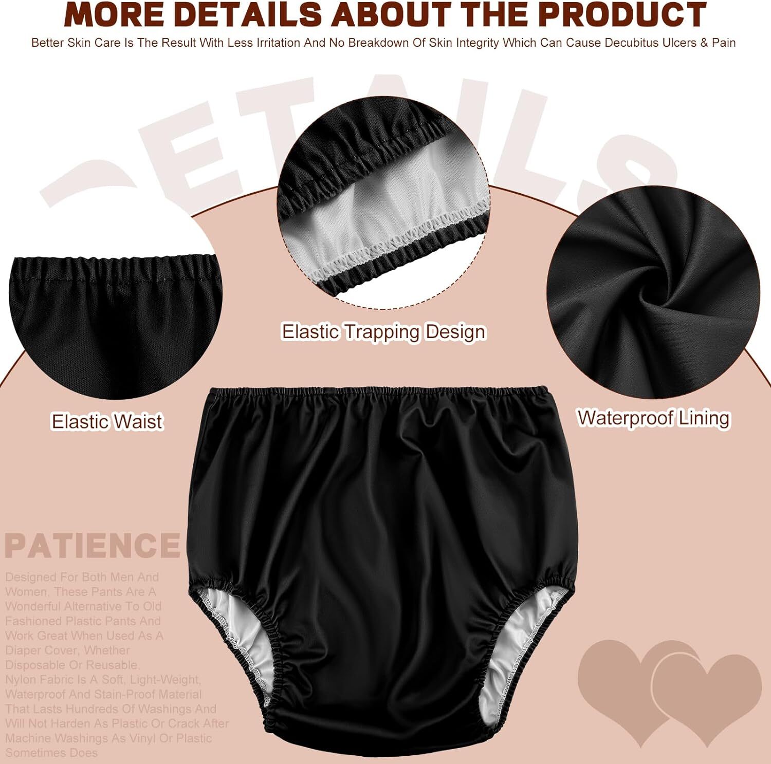 Diapper Cover Waterproof Incontinence Briefs Plastic Pants Noiseless Underwear