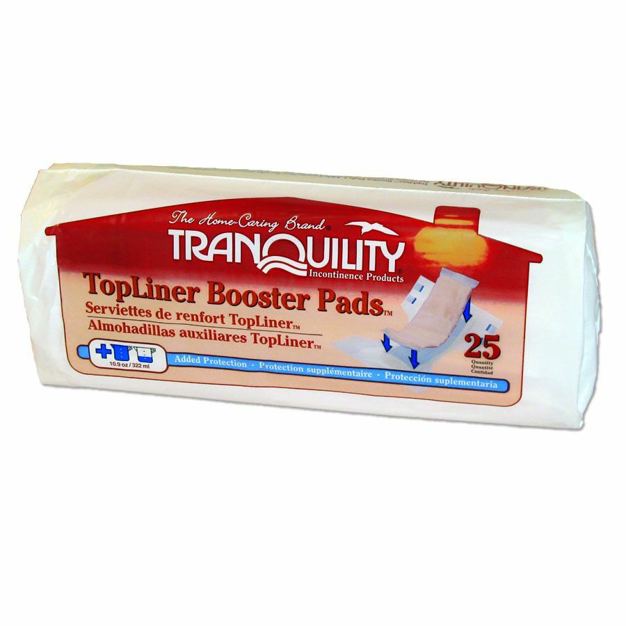 TopLiner Incontinence Booster Pad, 14” Length, Heavy Absorbency, 2 Packs of 25