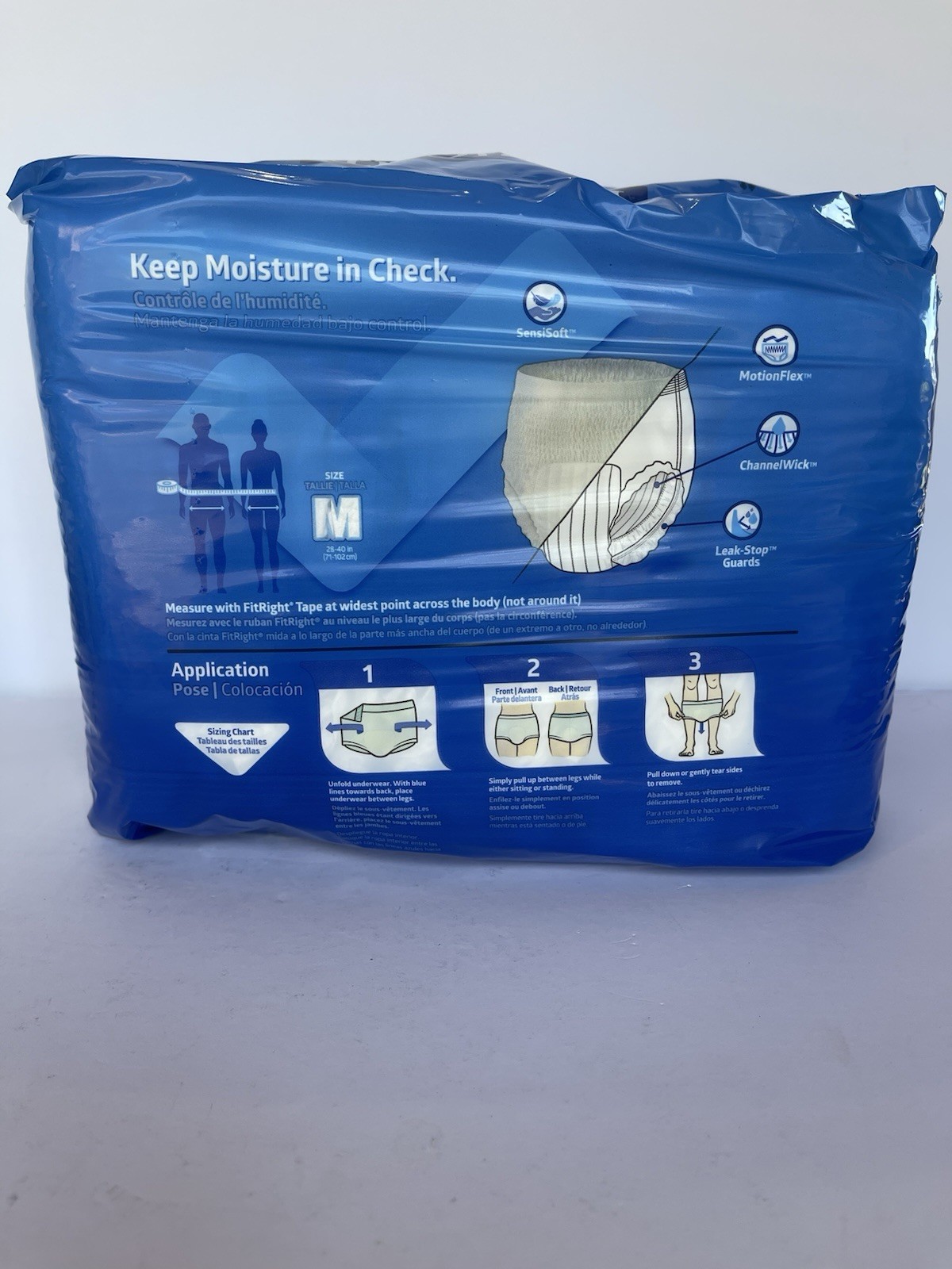adult Medline FitRight Ultra Underwear M Leak-Stop Guard 20 diapers incontinence