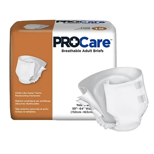 ProCare Breathable Adult Diaper Briefs X-Large 59″-64″ Waist W/Tabs