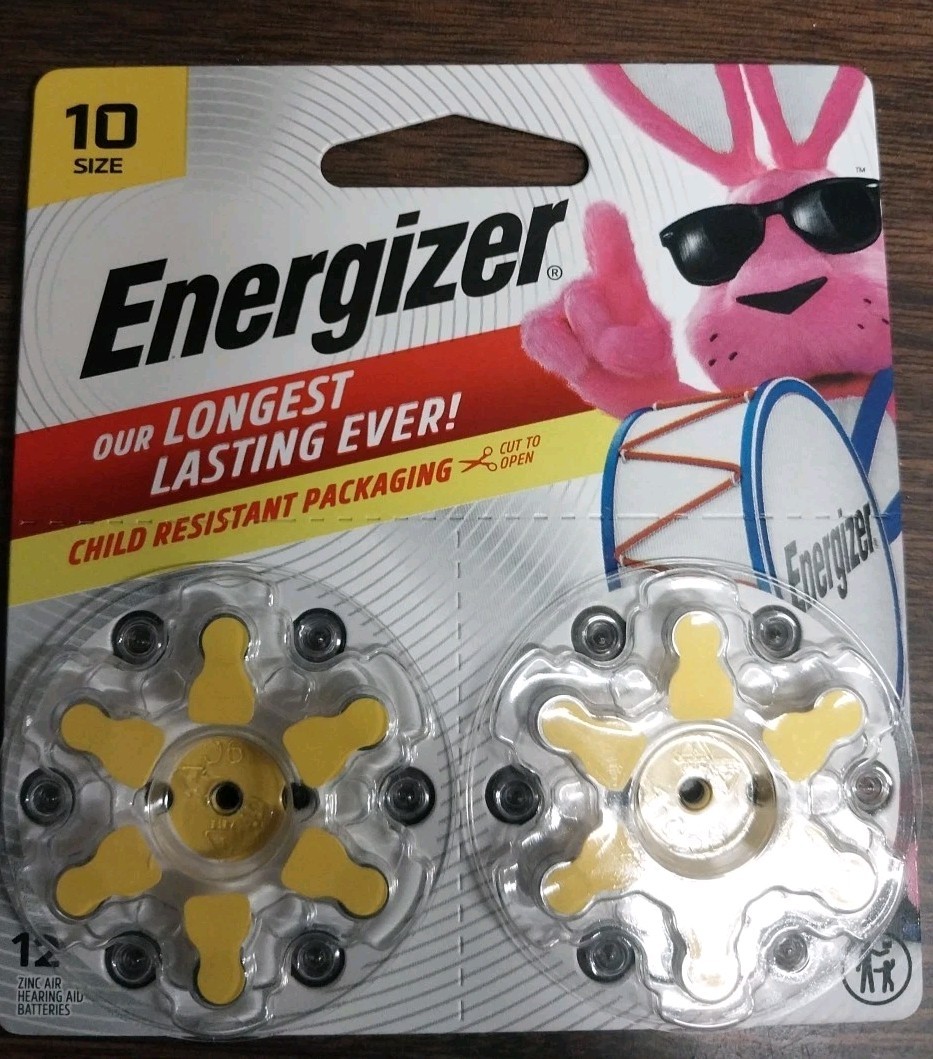 Energizer Size 10 Zinc Air Hearing Aid Batteries 48 Total 4 Pack Exp. 7/2028 New