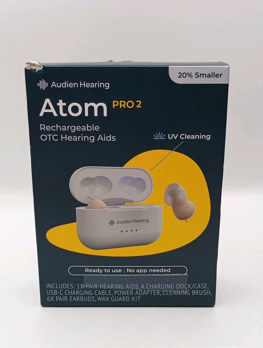 Audien ATOM PRO 2 Wireless Rechargeable OTC Hearing Aid