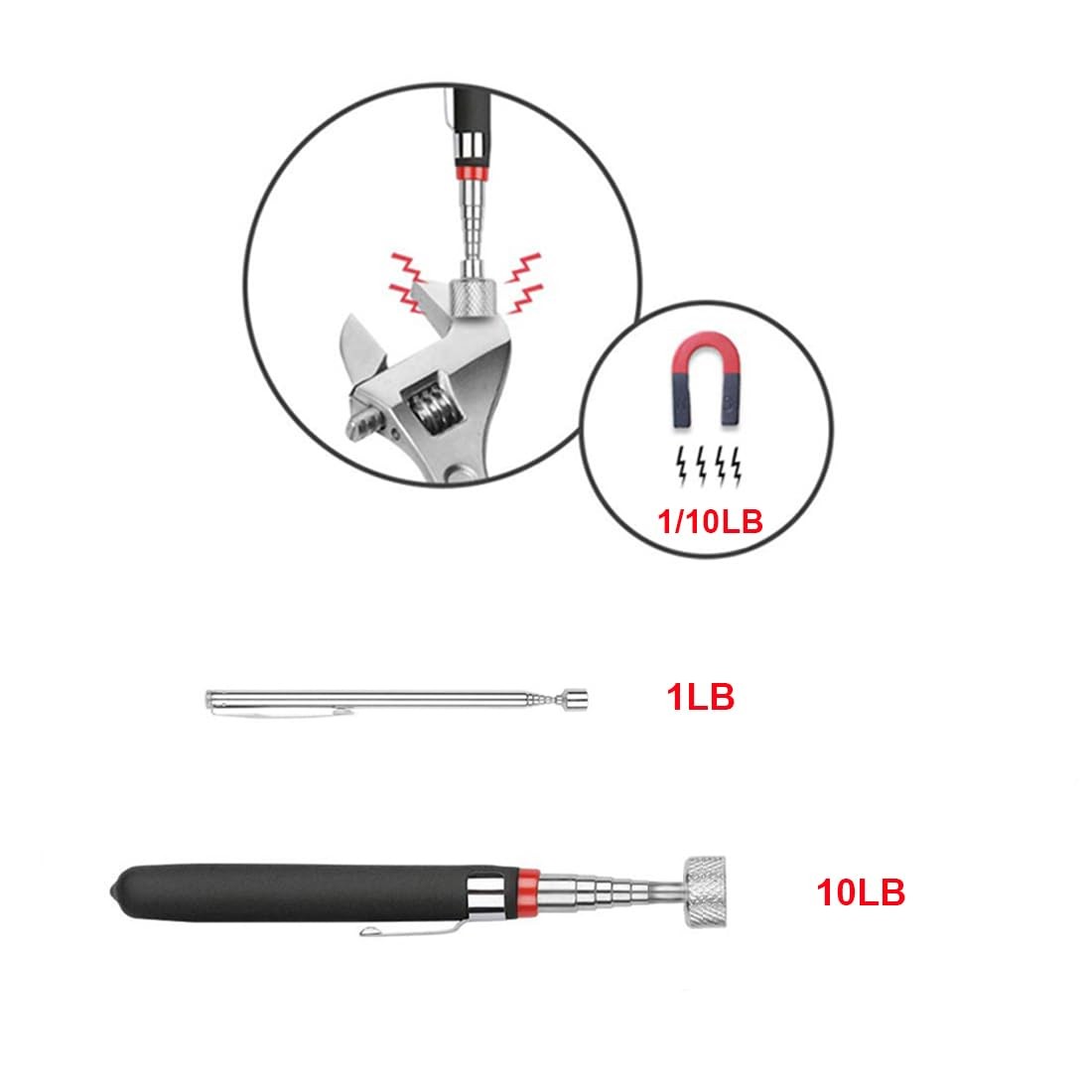 4 Pack Telescoping Magnet Pick-up Tool Set – Retrieving Pickup…