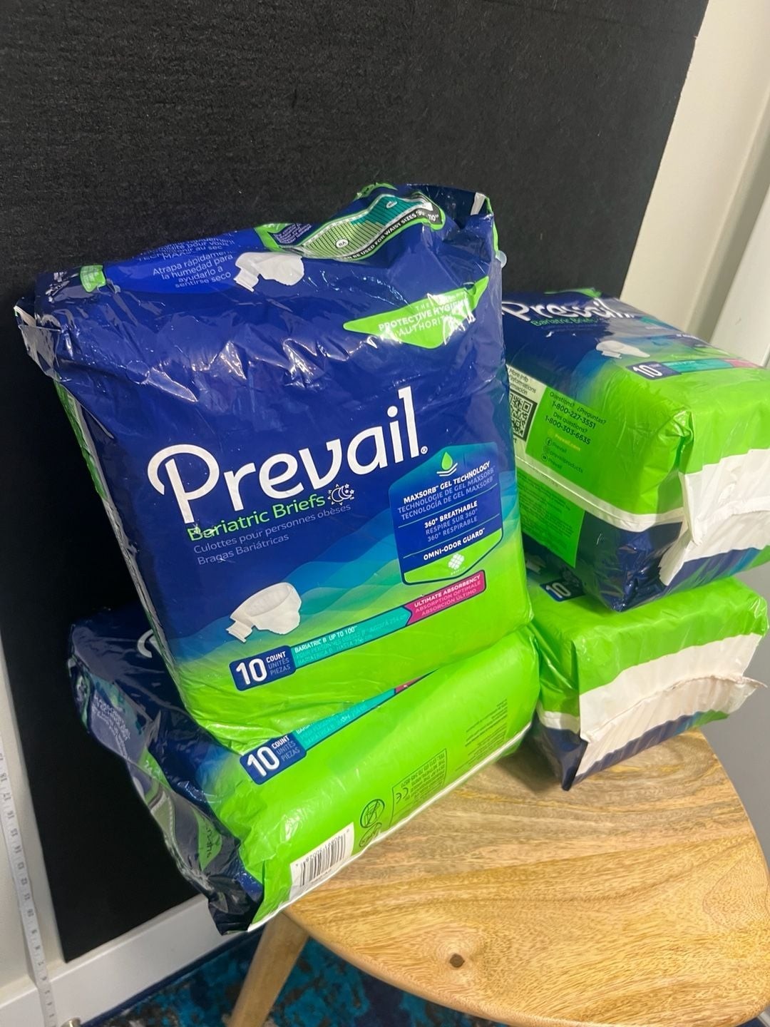 Prevail Bariatric Briefs Size B Up To 100 Inch 4-Pack (40 Total)