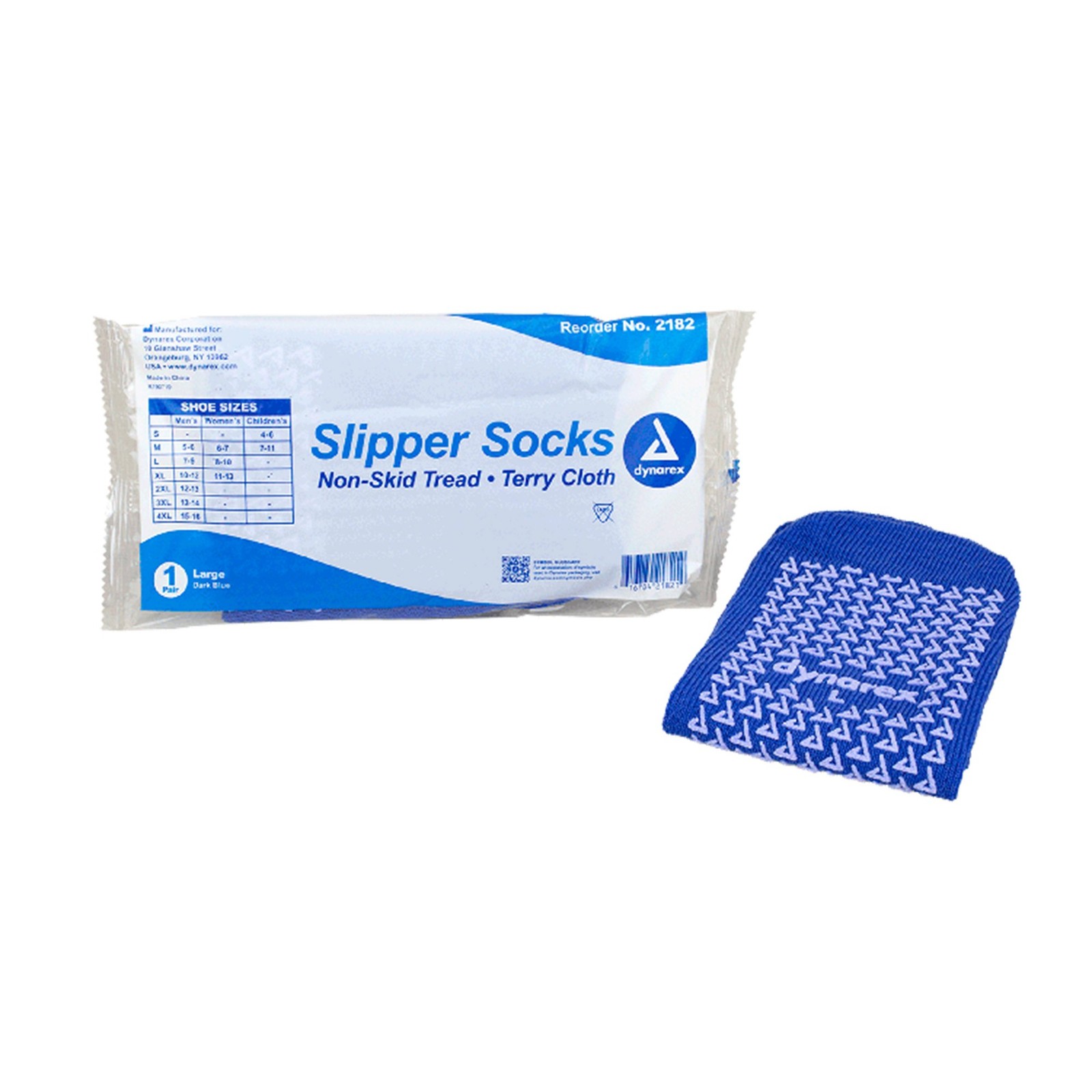 Dynarex Unisex Slipper Socks Female Size 8 to 10 Male Size 7 to 9 Blue 96 per
