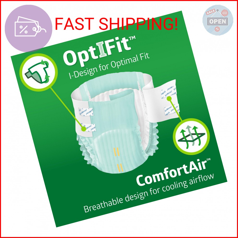 FitRight Adult Incontinence Briefs with Tabs, Heavy Absorbency, 2XL, 60″ to 70″,