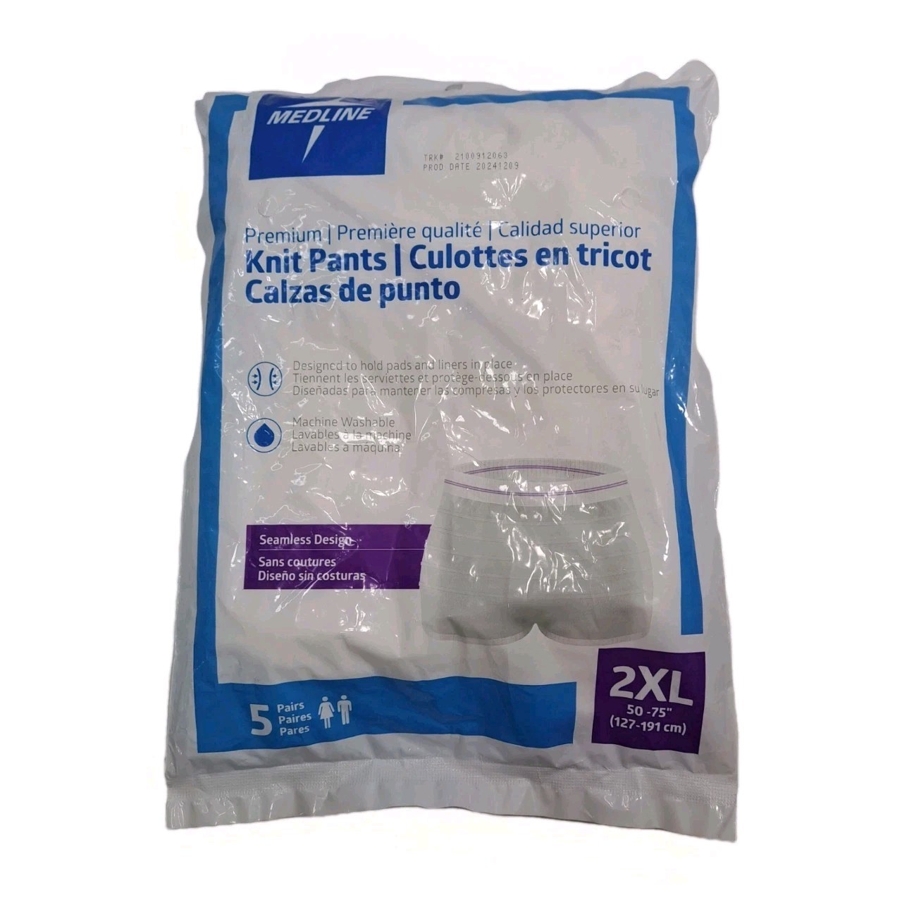 Medline Premium Washable Knit Pants 5pk 2XL MSC86500