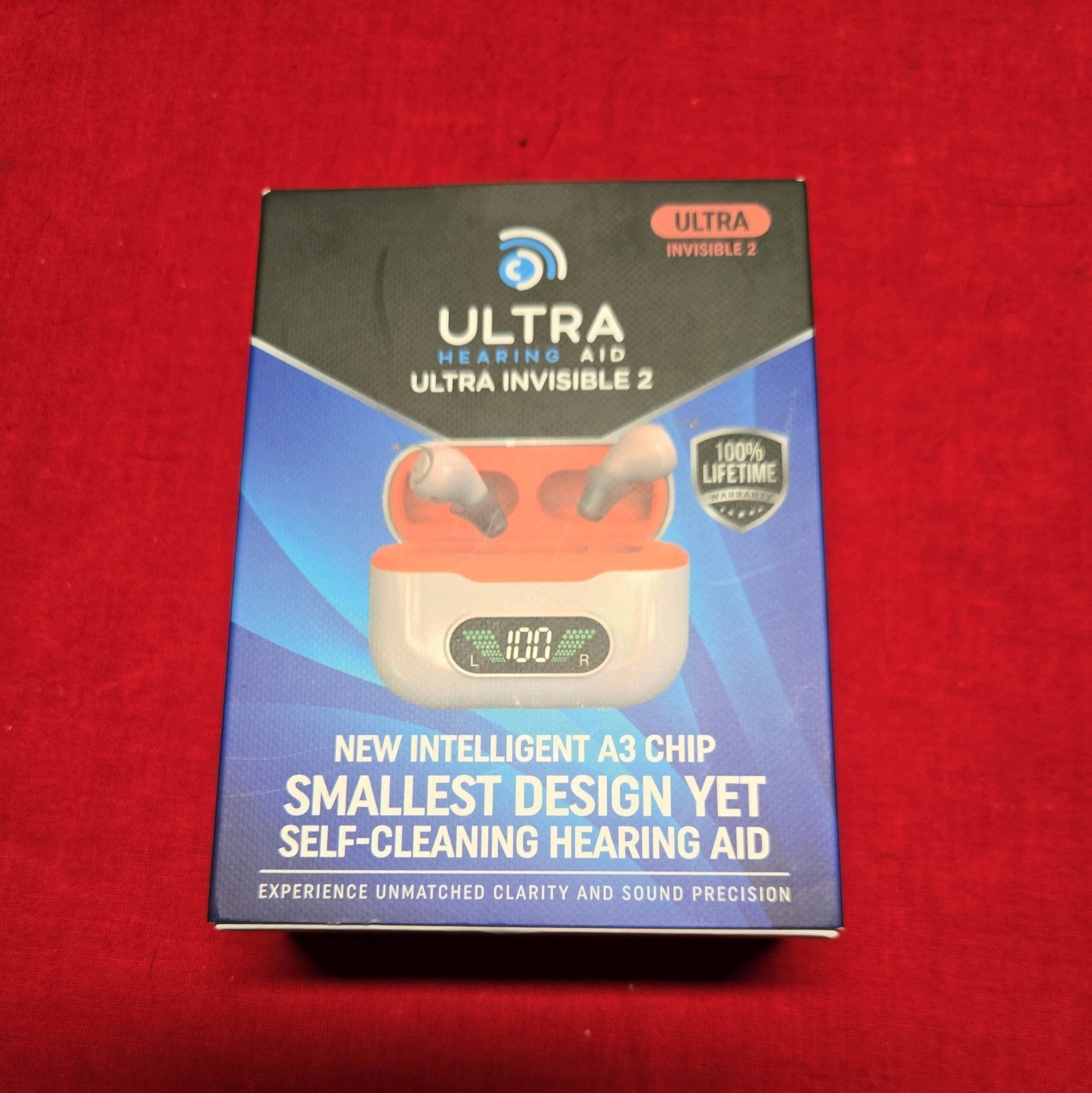 Ultra Invisible 2 Hearing Aids Rechargeable UV Case Noise Canceling