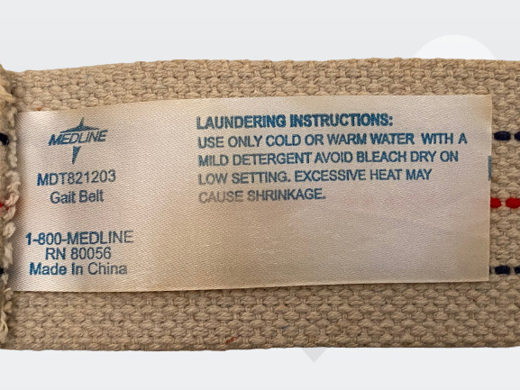 Medline MDT821203 White Beige Striped metal Buckle 2×60″ Gait Belt Transfer Belt