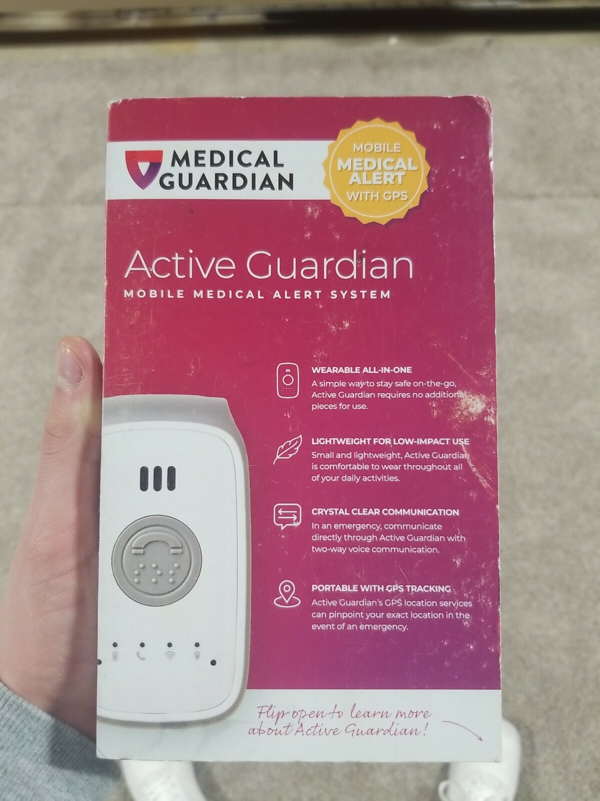 Medical Guardian ACTIVE Wearable Mobile Medical Alert System – White NEW SEALED