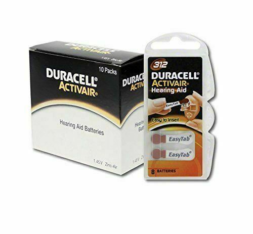 Duracell Mercury Free Hearing Aid Batteries Size 312 (80 Batteries) Exp: 2027