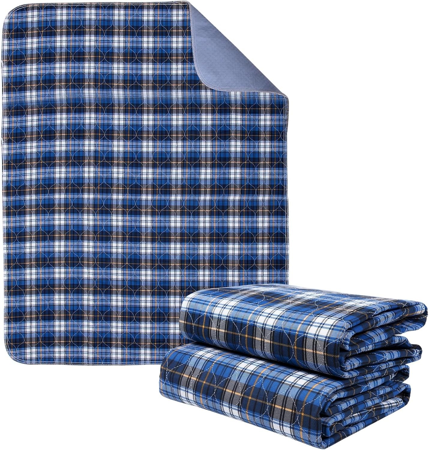 Reusable Non-Slip Bed Pads for Incontinence 36″x72″ | 2-Pack Waterproof Safety
