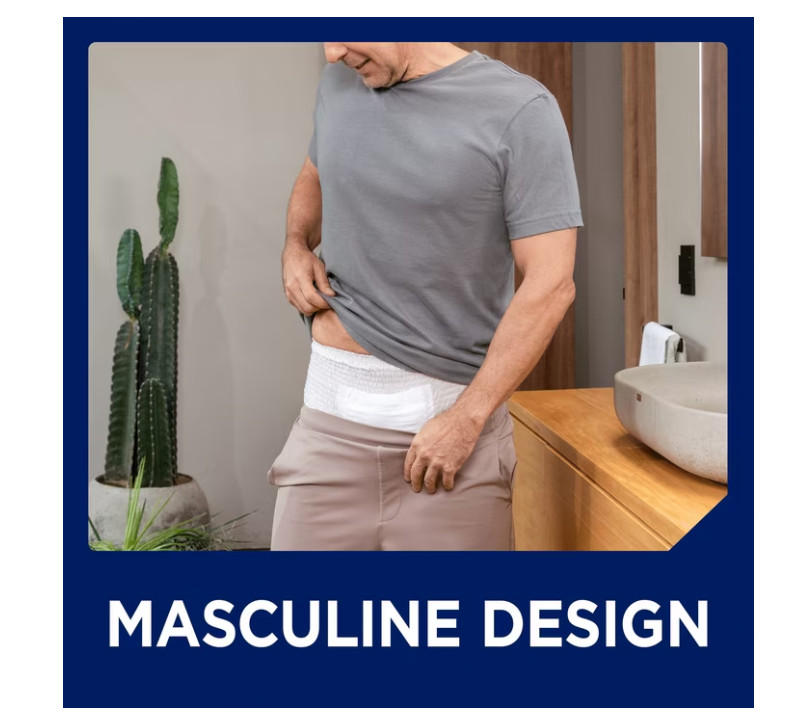 TENA Men Adult Incontinence Underwear Maximum, S/M, 80 count (Waist size 25in-34