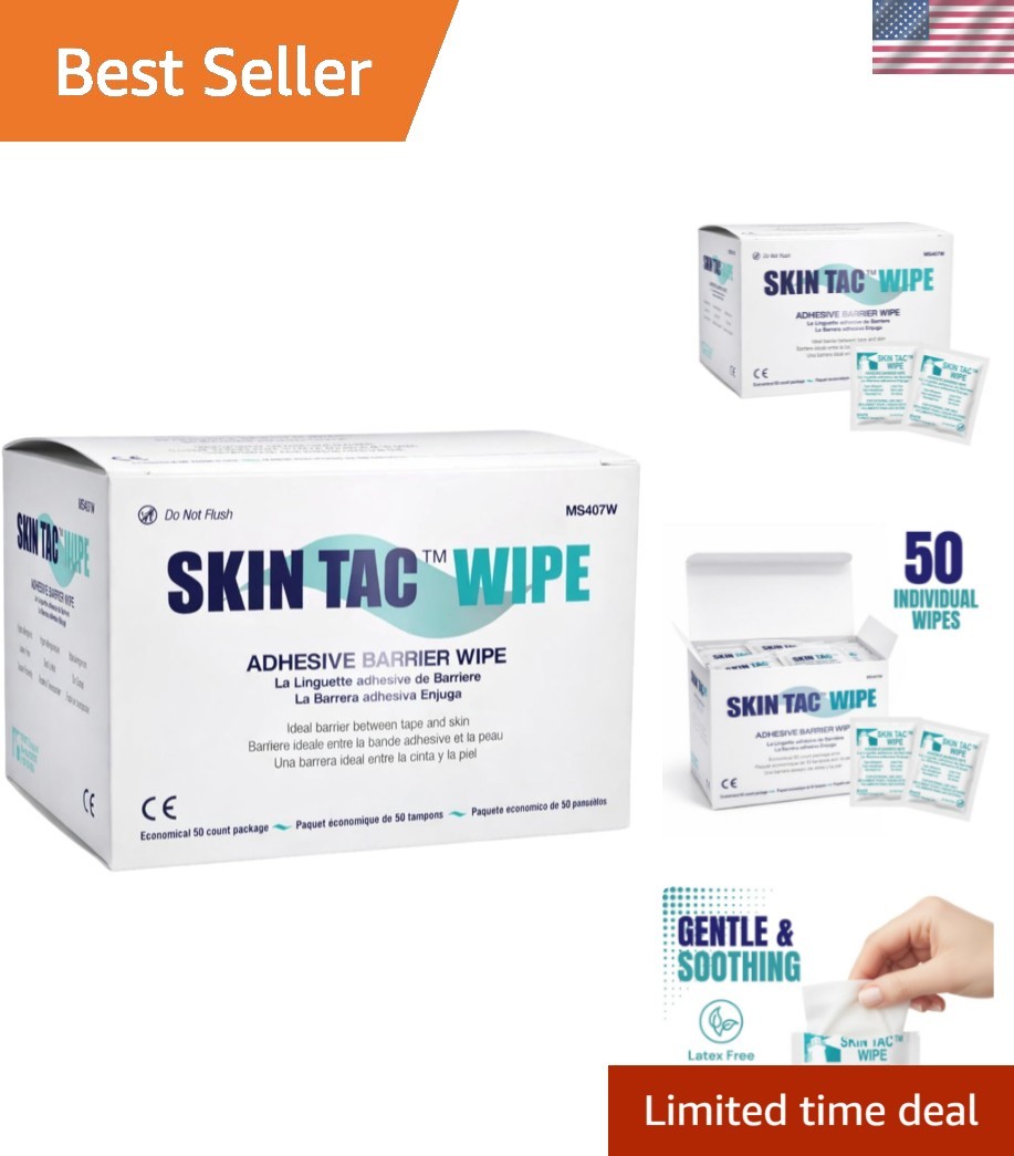 Group Skin-Tac-H Adhesive Barrier Wipes, 50/Box