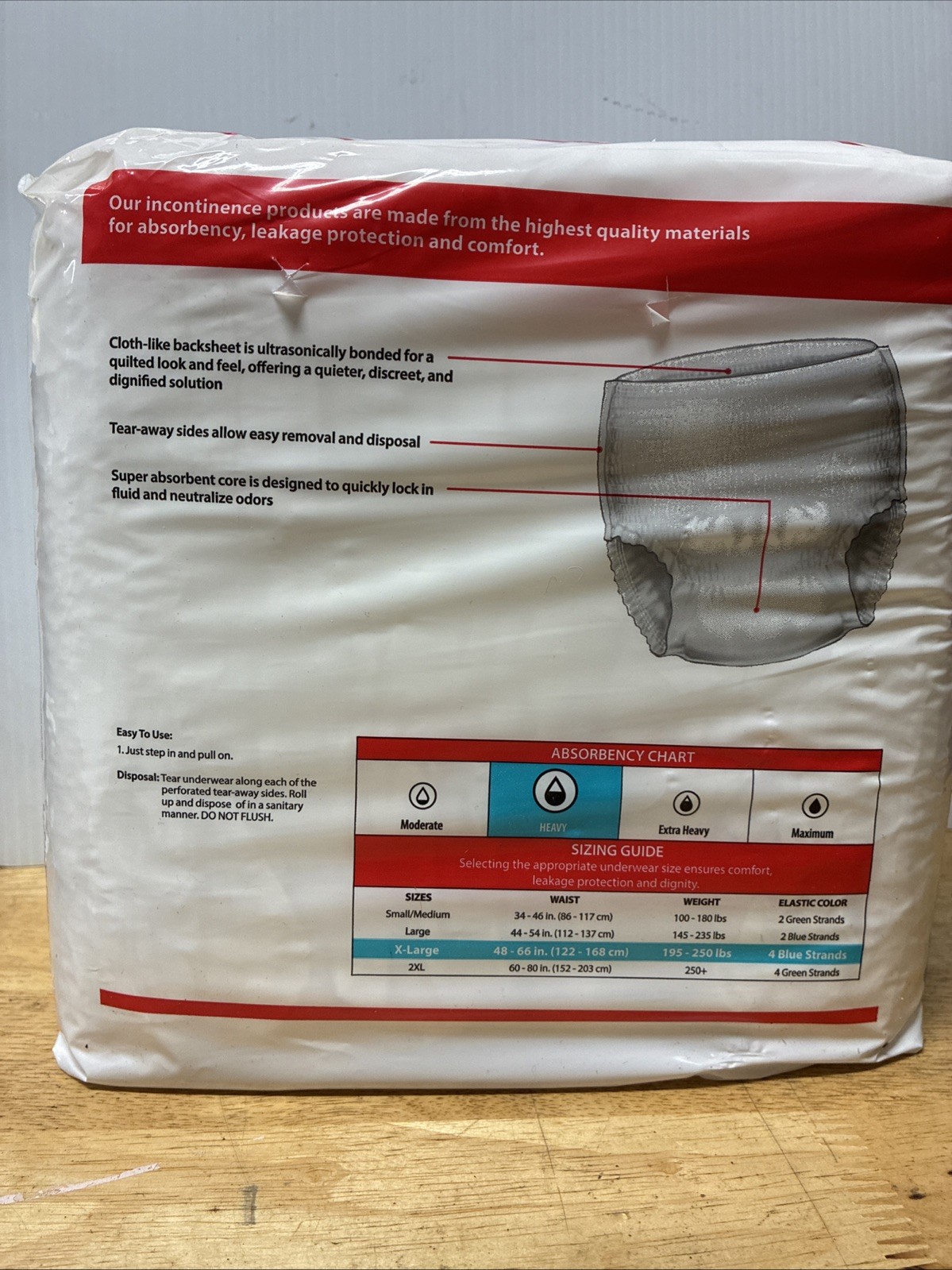 Cardinal Health Underwear Adult Heavy Absorbency Pull On X-Large 14 Count