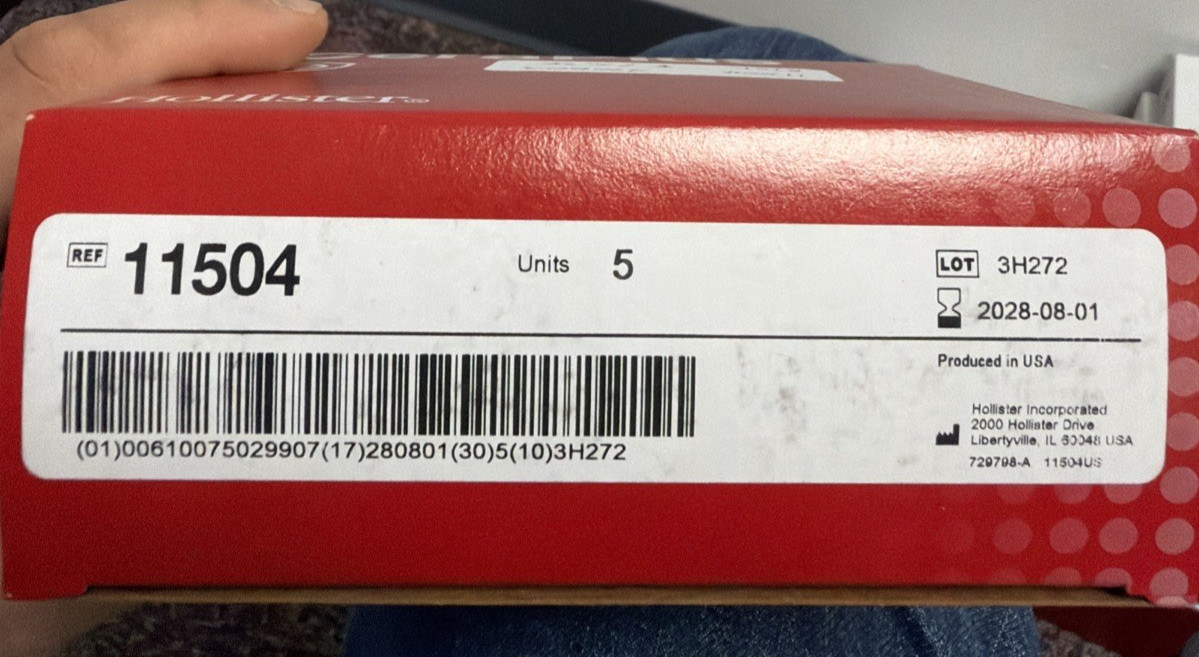 5 Hollister 11504 New Image CeraPlus 1 3/4”Flange Barrier with 1” stoma Exp 2028