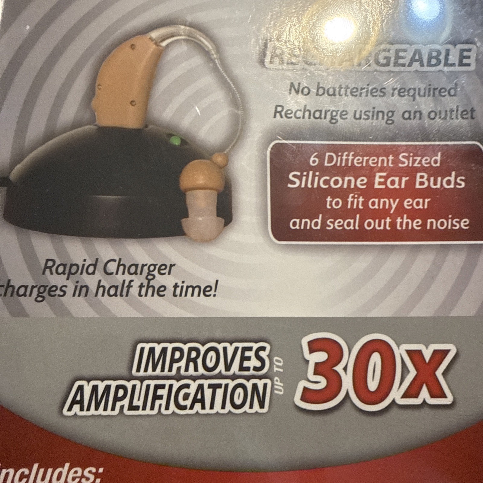 MSA 30X Sound Amplifier Ear Aid Rapid Charger Rechargeable Comfortable NEW